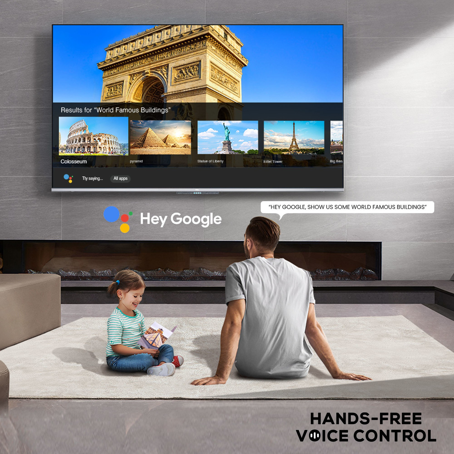 Image of TCL P715 164 cm (65 Inch) Ultra HD (4K) LED Smart Android TV with Full Screen & Handsfree Voice Control