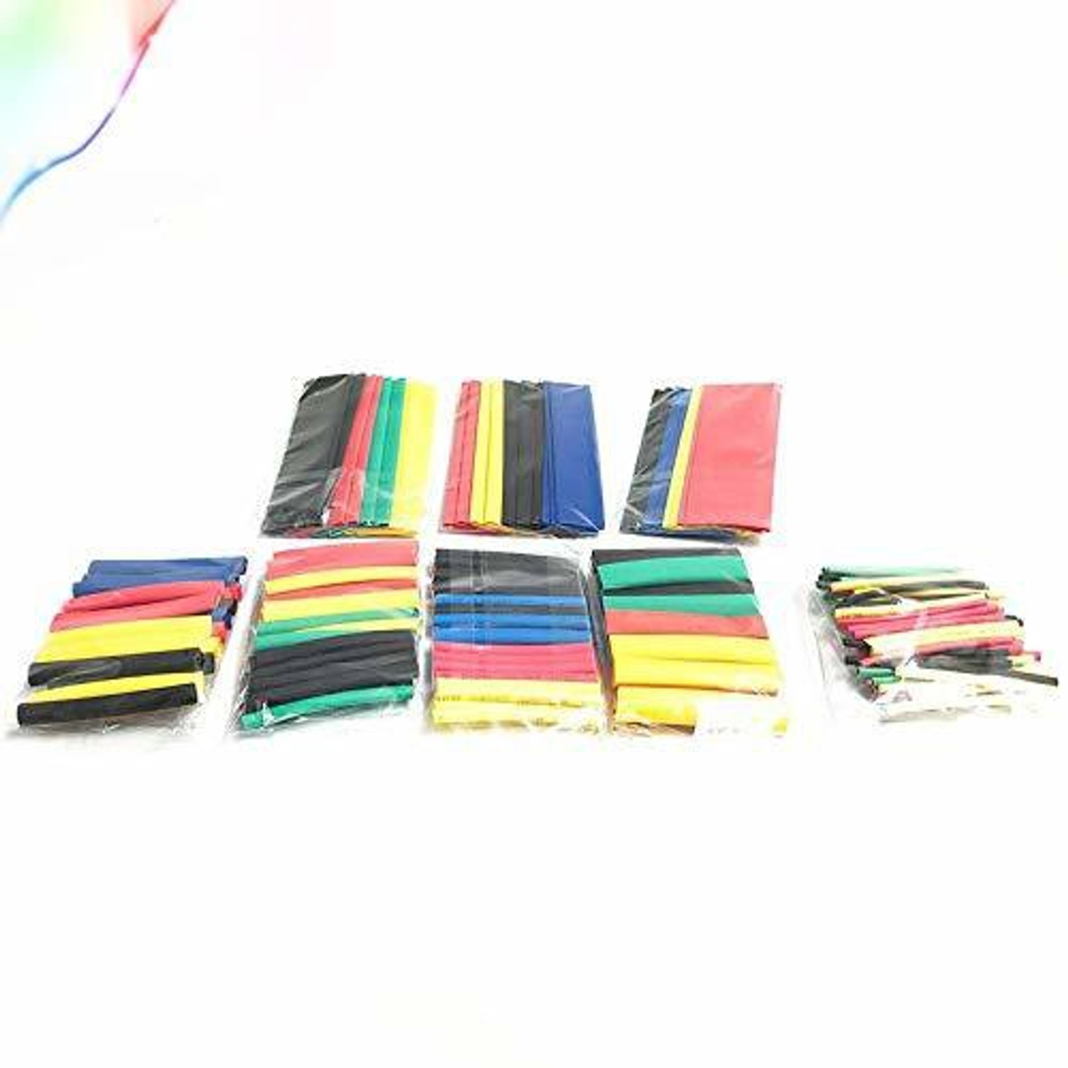 Image of RPI SHOP 80 Pcs Polyolefin Heat Shrink Tube, Insulated Wire Cable Sleeving Wrap, Multicolour, 7 Different Cut Size without Box Heat Shrink Cable Sleeve (10 mm)