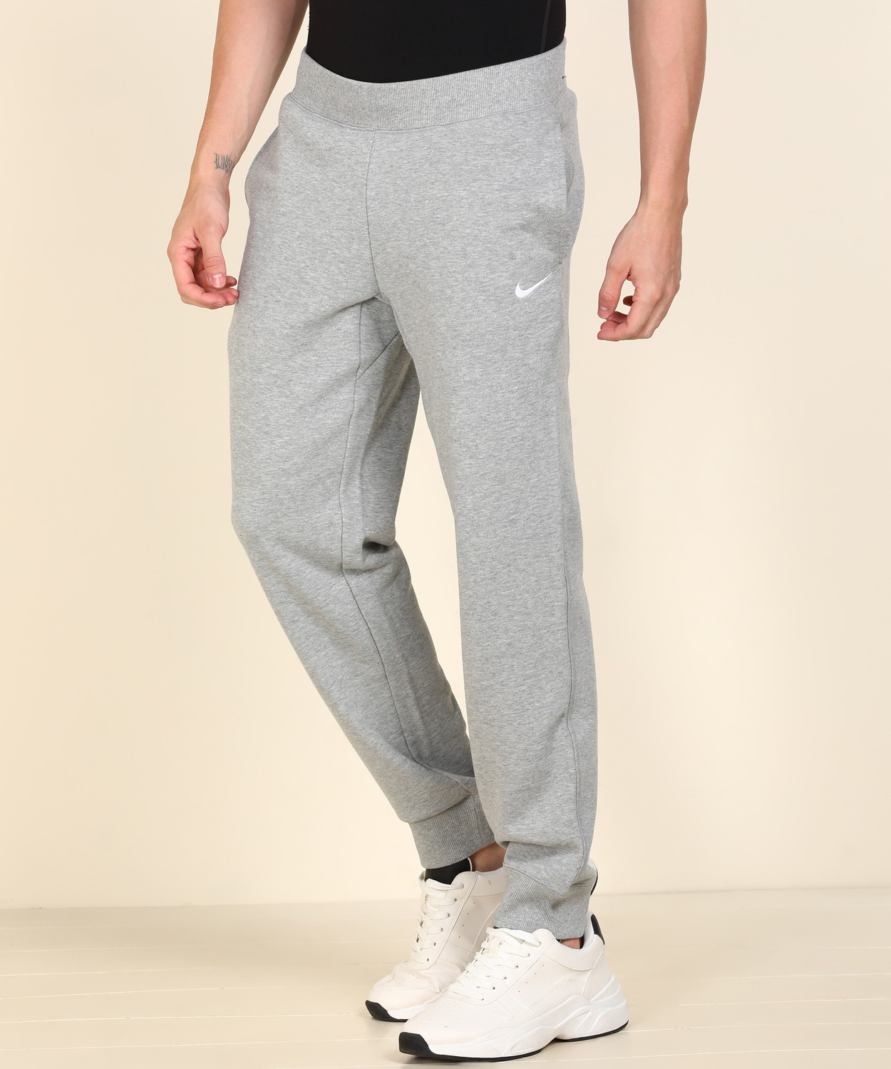 Nike solid men's grey track pants sale