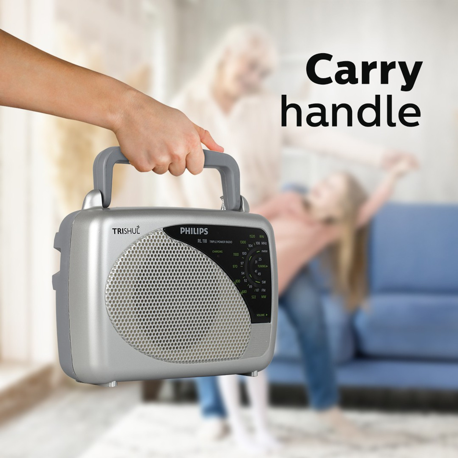 Image of Philips Radio RL118 /94 with MW /SW /FM Bands, 200mW RMS soundoutput, Built in rechargeable battery