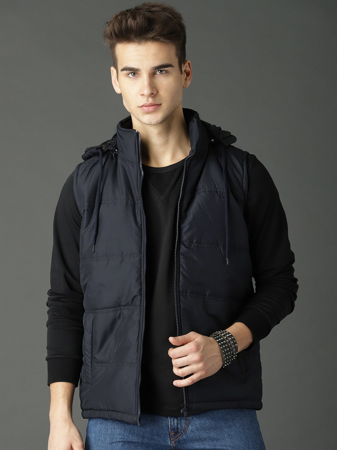 Sleeveless solid men's jacket new arrivals