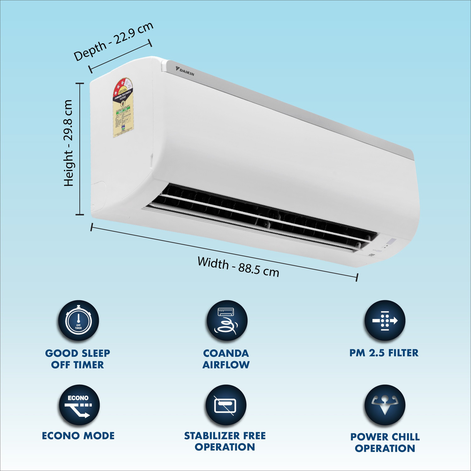 Image of Daikin 1.5 Ton 3 Star Split with PM 2.5 Filter AC with PM 2.5 Filter - White (MTL50TV16V3 /RL50TV16V3 /V2A /U2 /RL50TV16U3 /RL50TV16U2A, Copper Condenser)