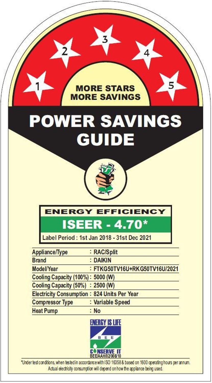 Image of Daikin 2021 Model 1.5 Ton 5 Star Split Inverter with Anti Microbial Filter AC