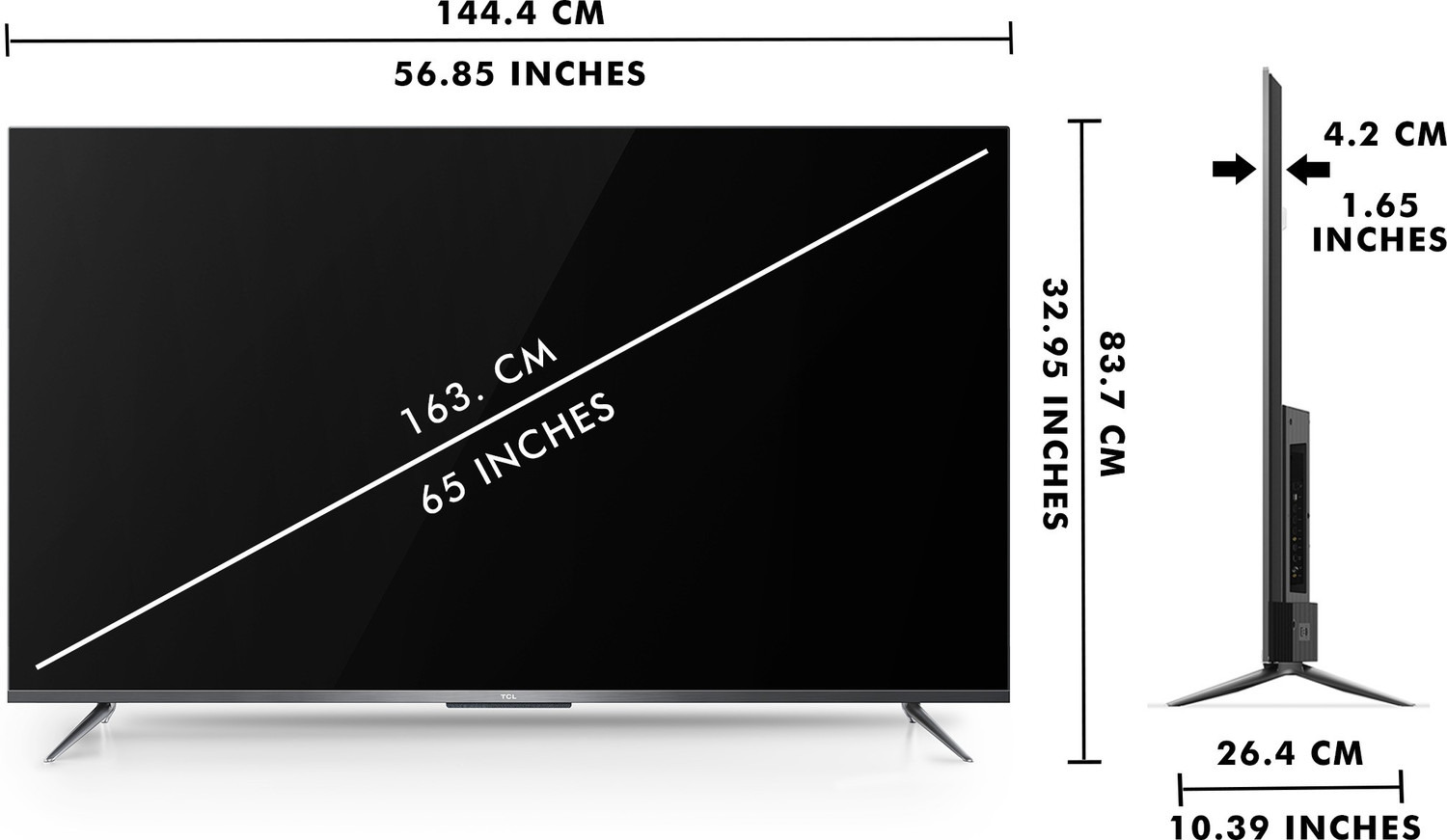 Image of TCL P715 164 cm (65 Inch) Ultra HD (4K) LED Smart Android TV with Full Screen & Handsfree Voice Control