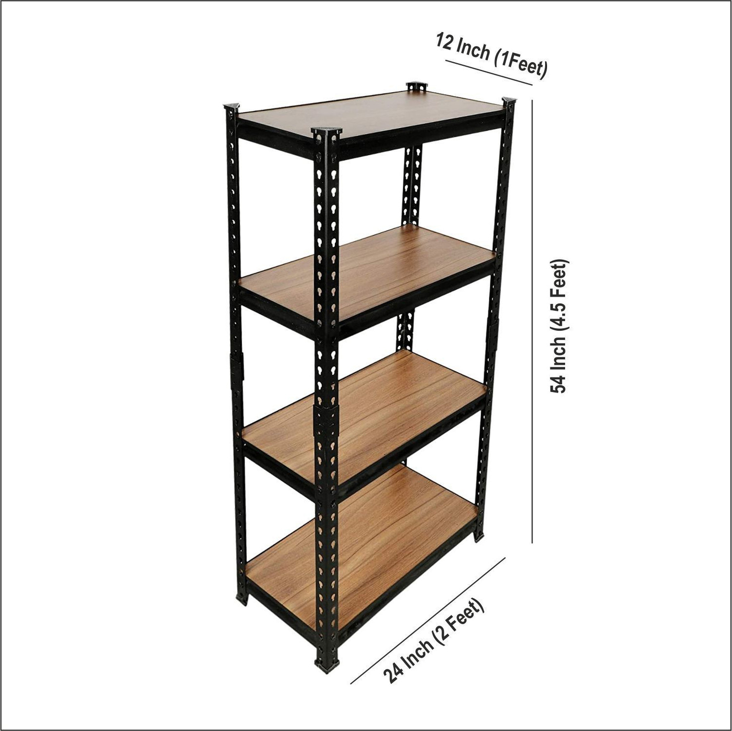 Image of Smartslide Containers Kitchen Rack 4-Shelf Microwave Oven Stand /Adjustable Height Shelving Kitchen Storage Rack /Multi Utility Folding Storage Shelf Organizer for Home-Office-Kitchen-Garage-Warehouse Iron