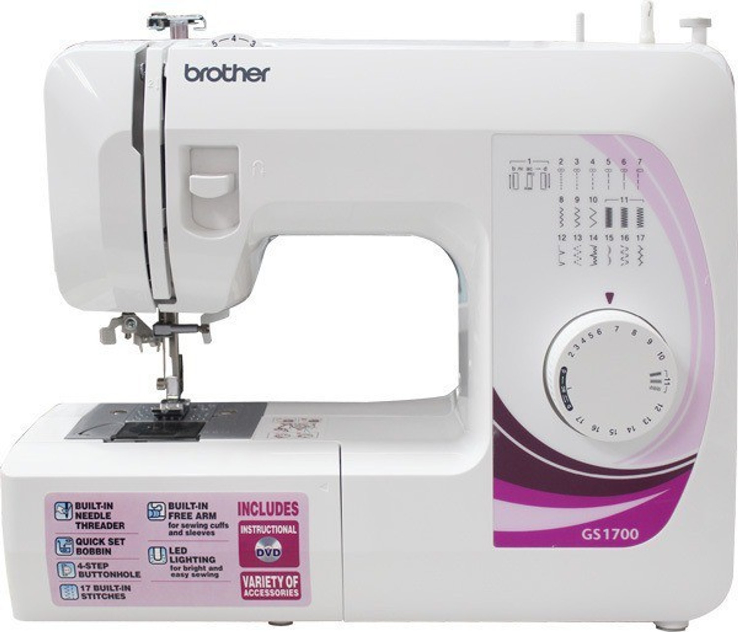 brother GS-1700 Electric Sewing Machine  ( Built-in Stitches 17)