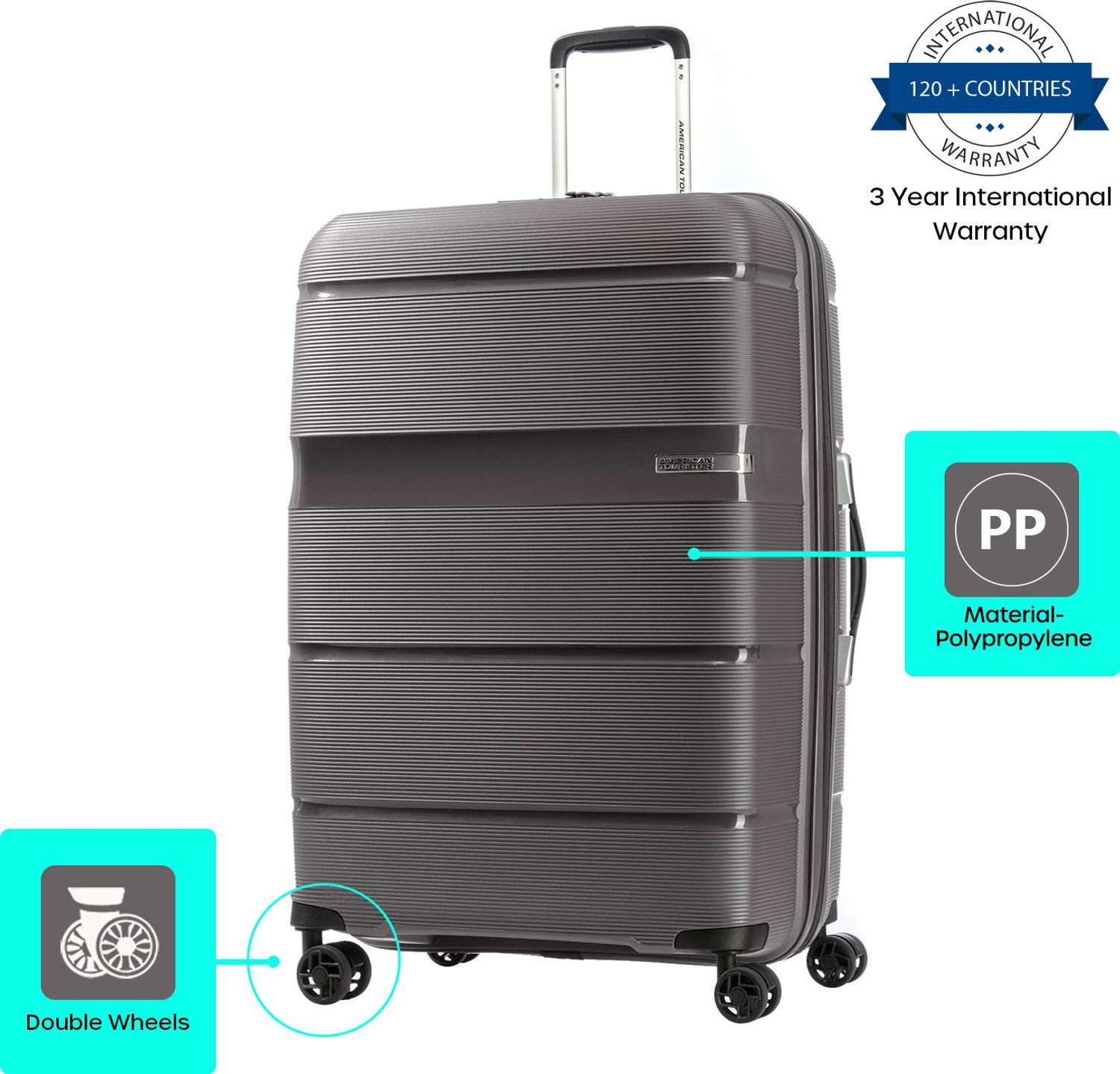 Image of AMERICAN TOURISTER LINEX 55 /20 TSA-TITANIUM Cabin Suitcase 4 Wheels - 22 inch