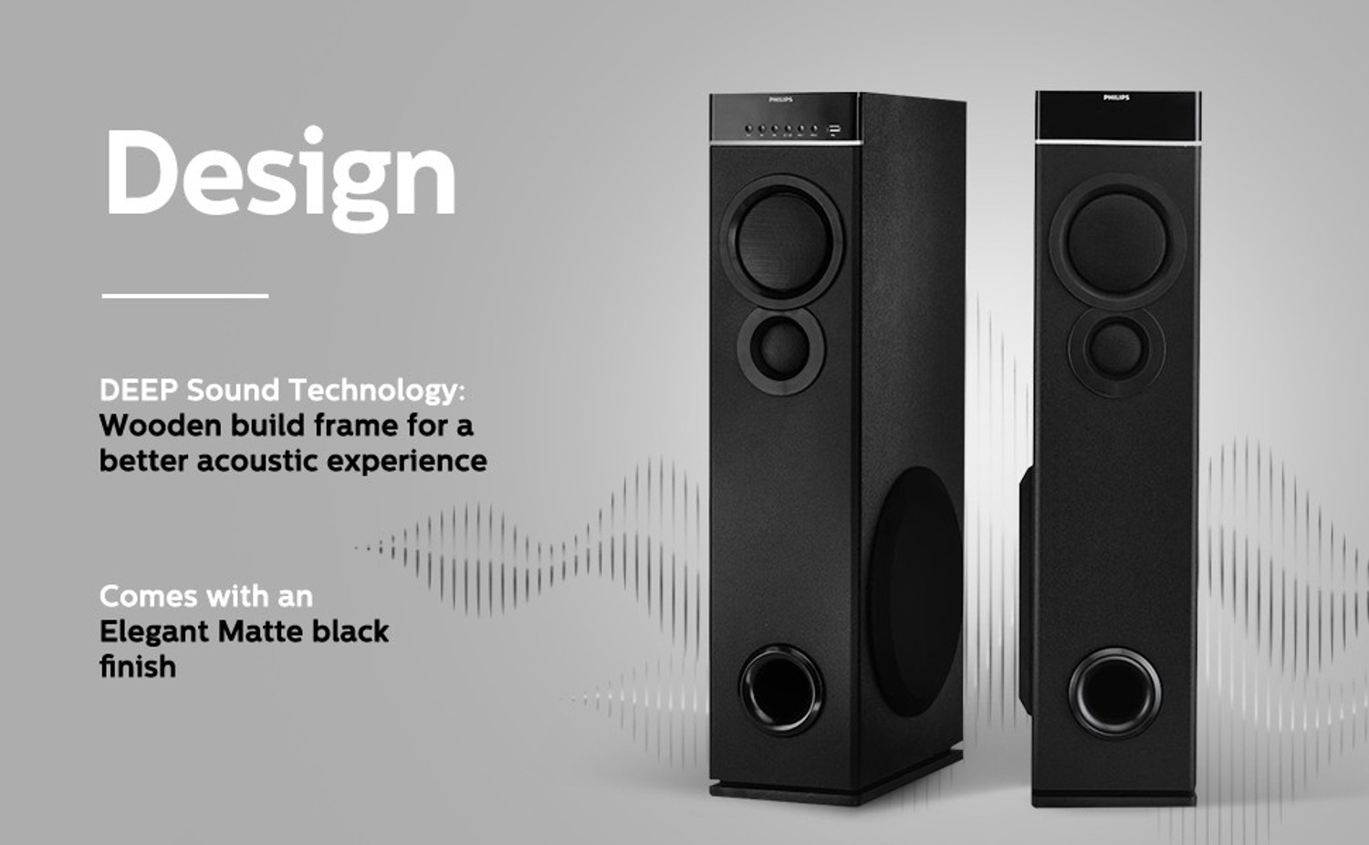 Image of PHILIPS SPA9080B /94 80 W Bluetooth Tower Speaker