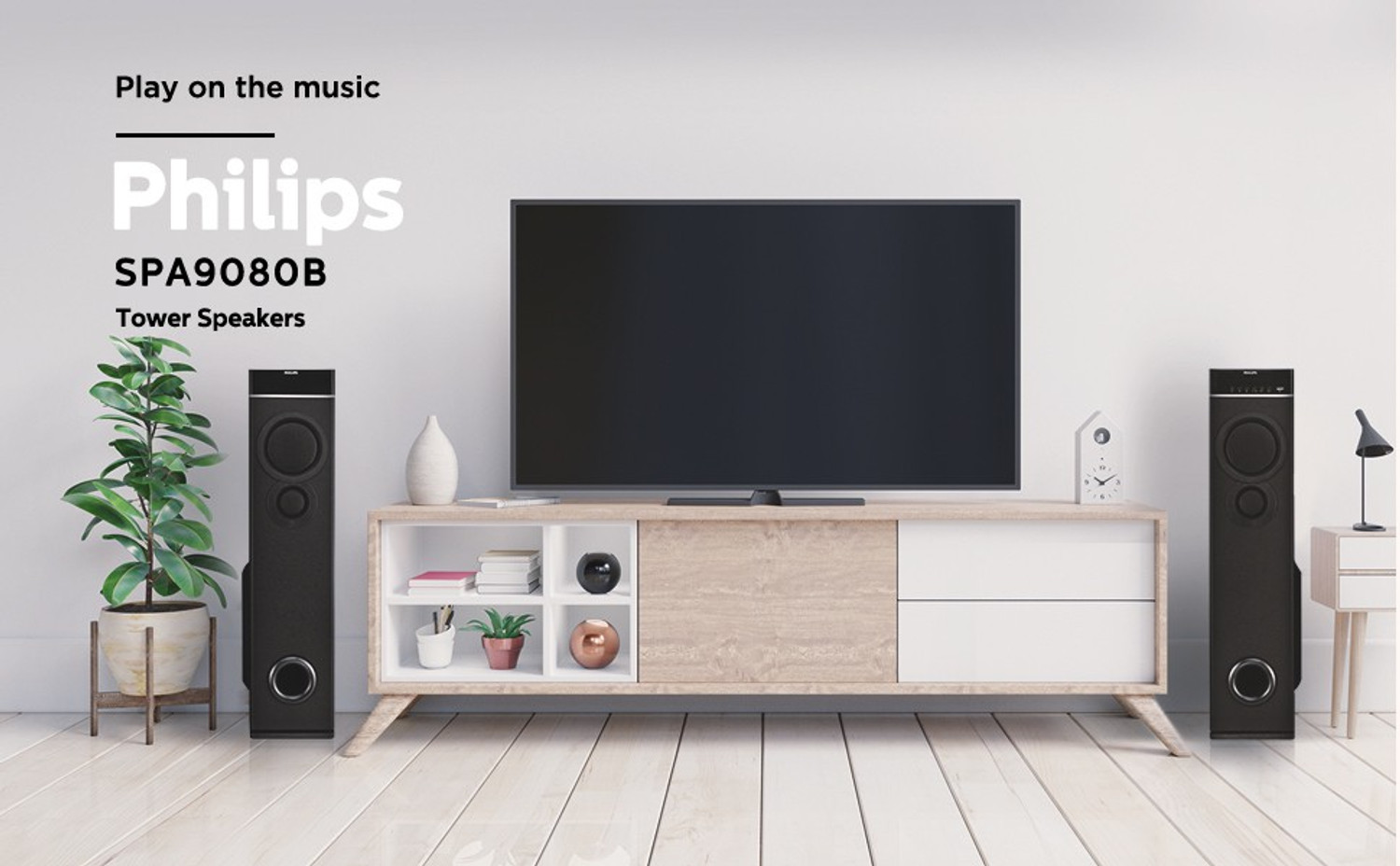 Image of PHILIPS SPA9080B /94 80 W Bluetooth Tower Speaker