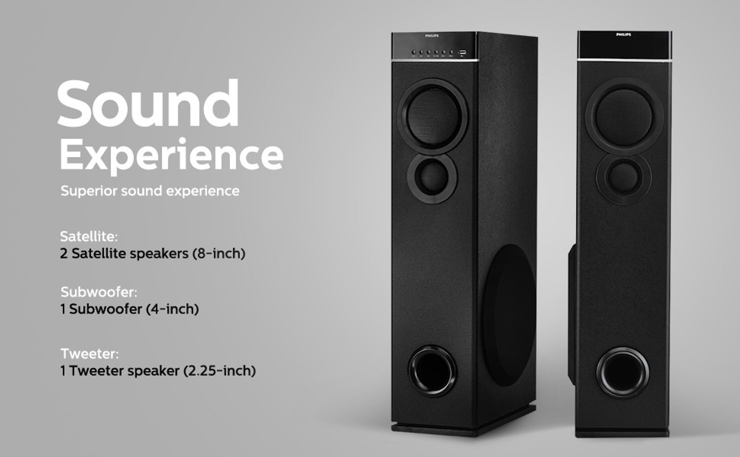 Image of PHILIPS SPA9080B /94 80 W Bluetooth Tower Speaker