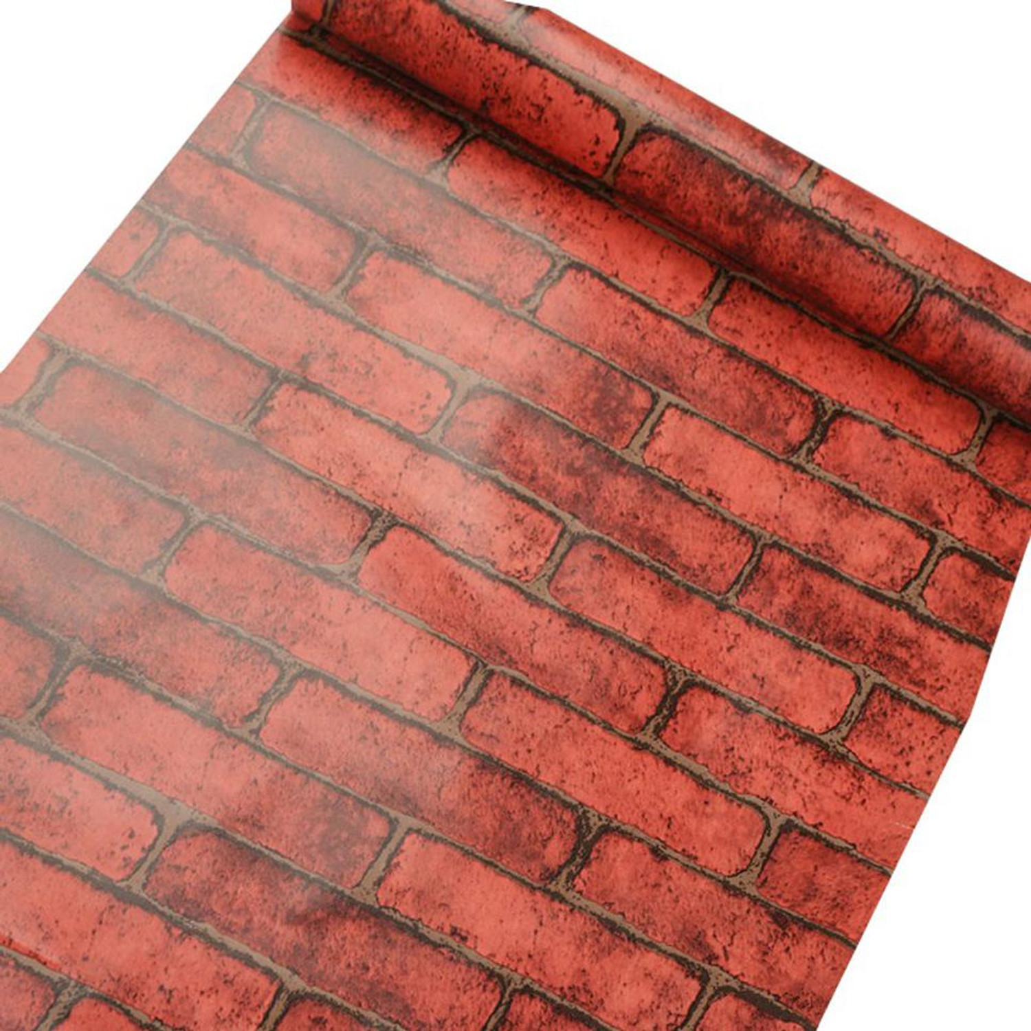 Image of Flipkart SmartBuy 500 cm Wall Stickers Wallpaper Red Bricks Blocks Modern Bedroom Decor Self Adhesive Self Adhesive Sticker