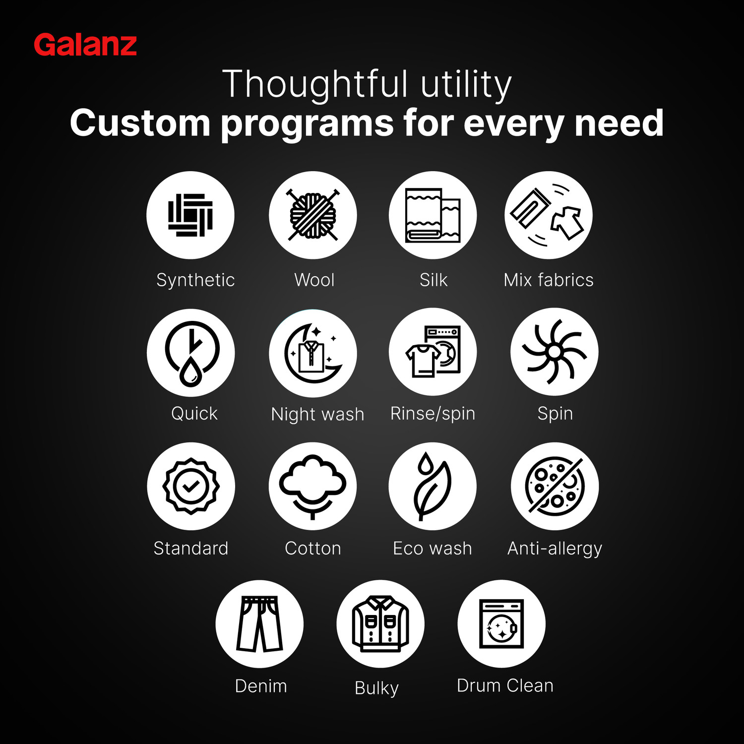 Image of Galanz 8 kg Quick Wash, Inverter Fully Automatic Front Load Washing Machine with In-built Heater White