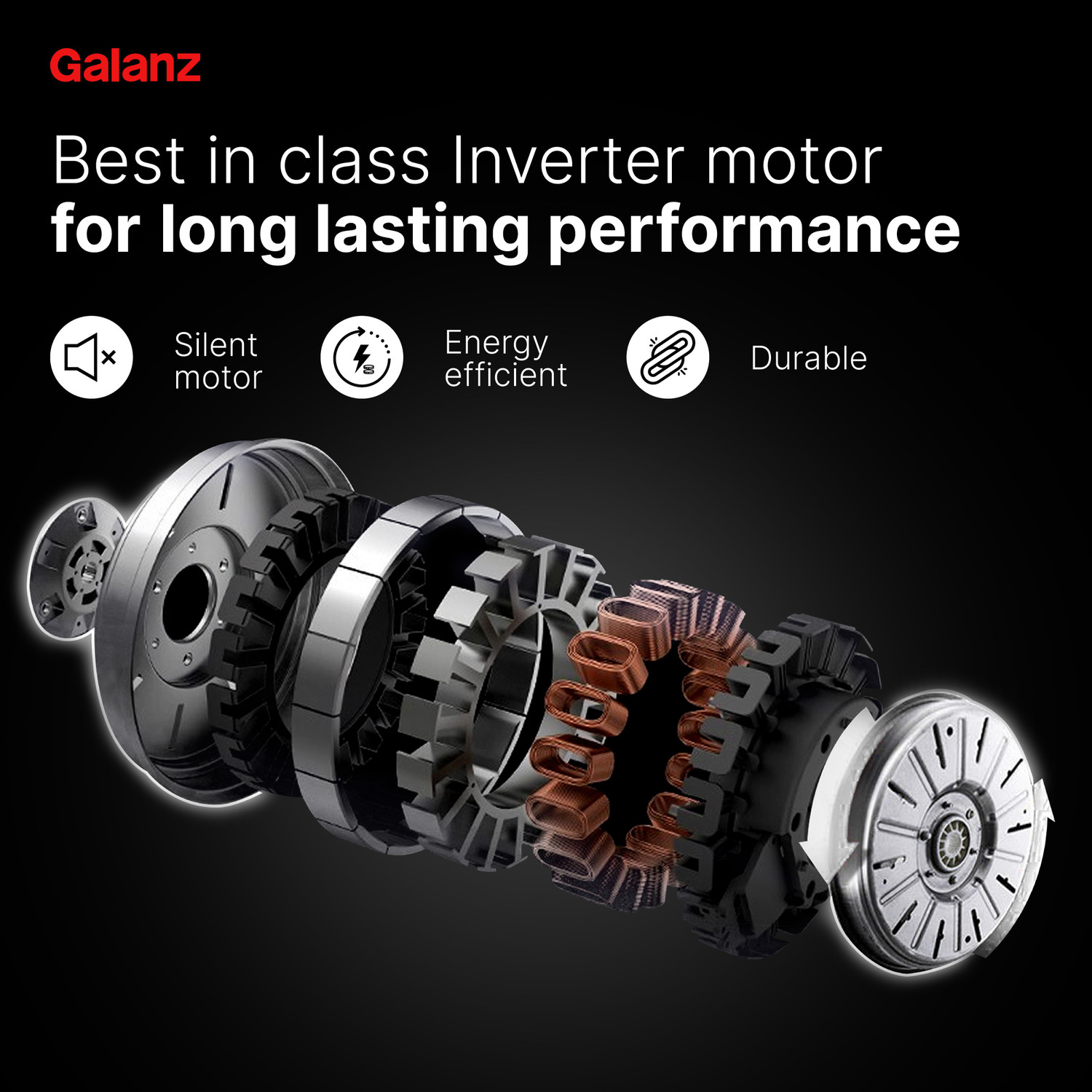 Image of Galanz 8 kg Quick Wash, Inverter Fully Automatic Front Load Washing Machine with In-built Heater White