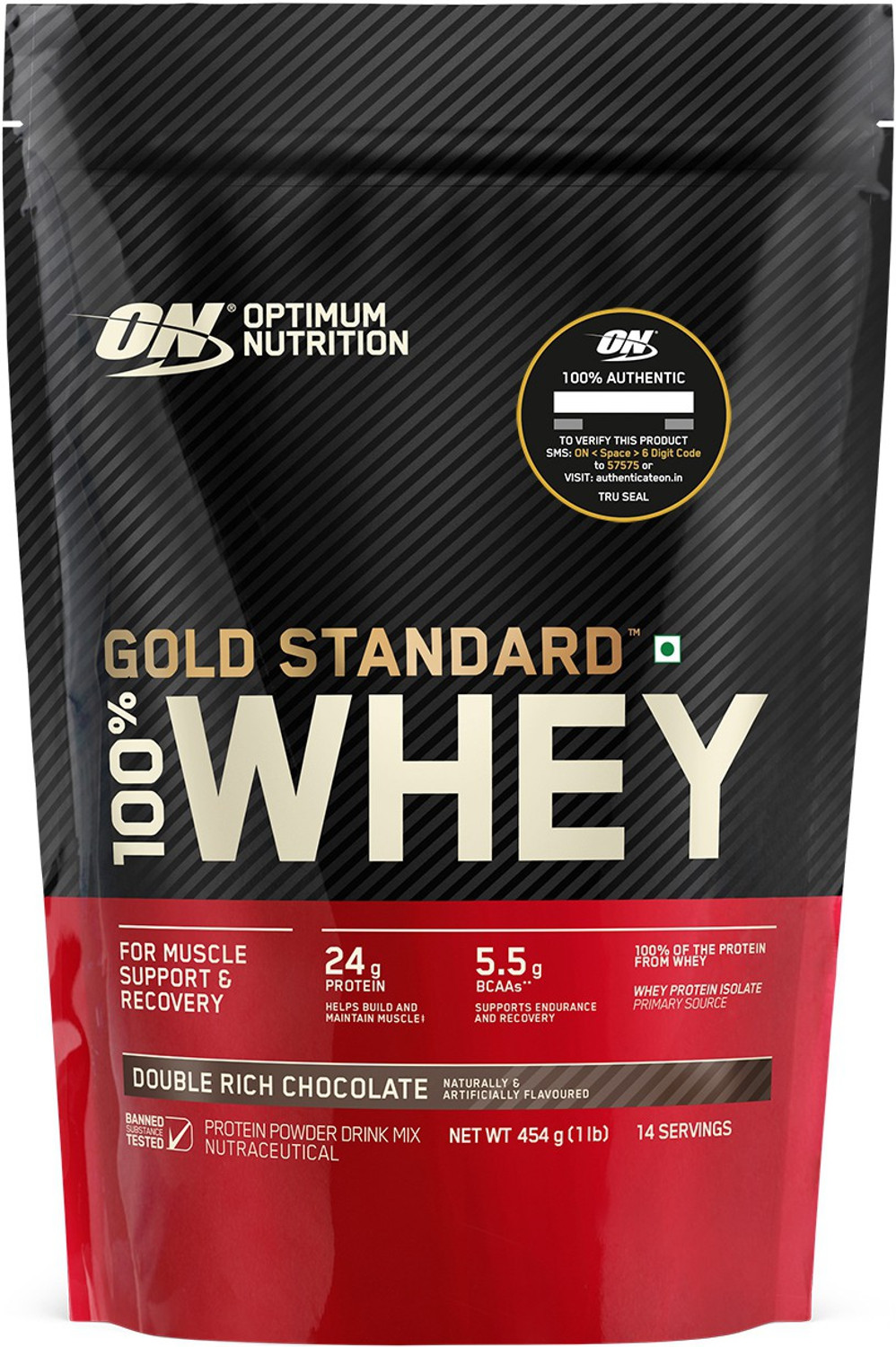 Image of Optimum Nutrition (ON) RCB Limited Edition Gold Standard 100% Whey protein ,primary source Isolate Whey Protein