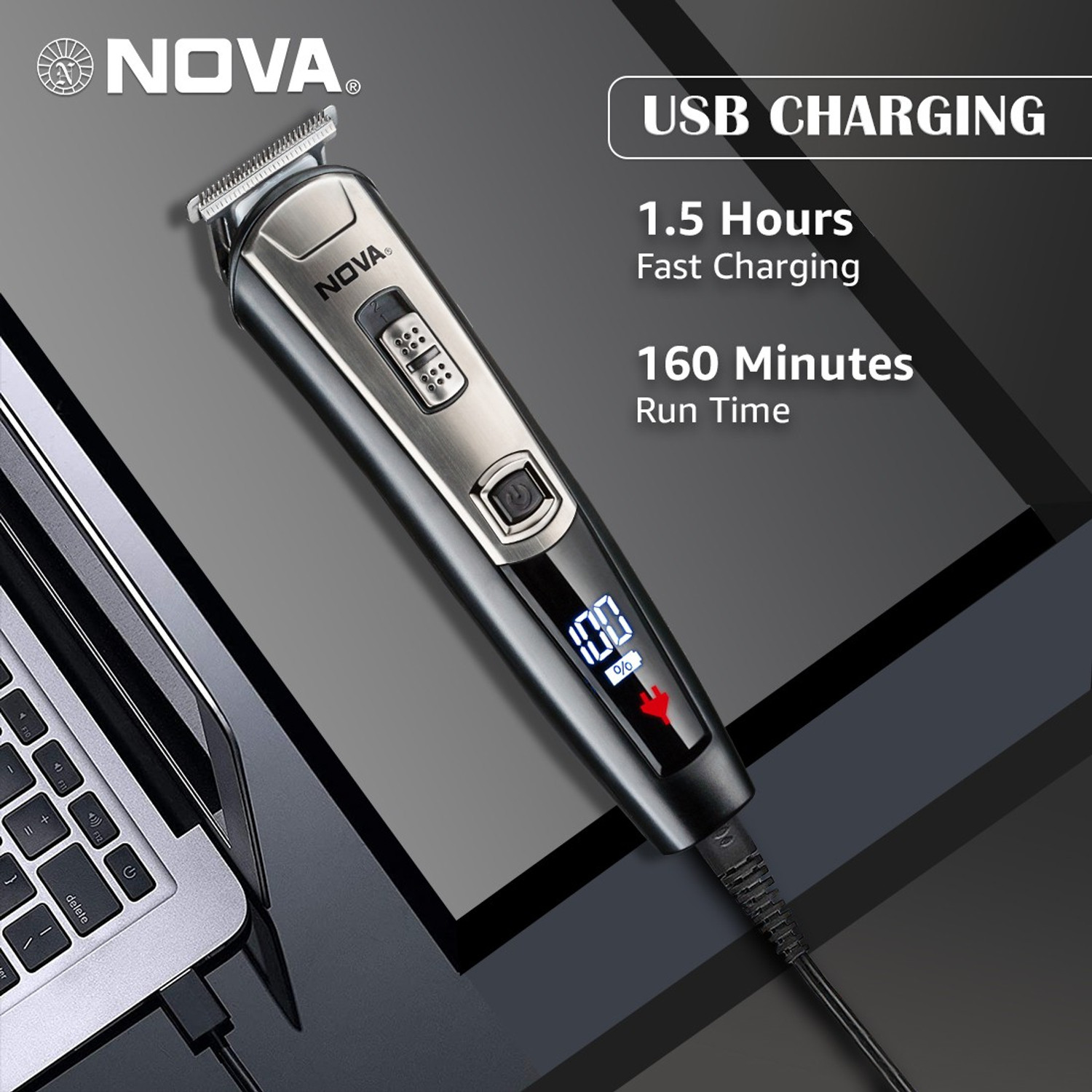 Image of NOVA NG 1153 Digital USB Trimmer 160 min Runtime 20 Length Settings