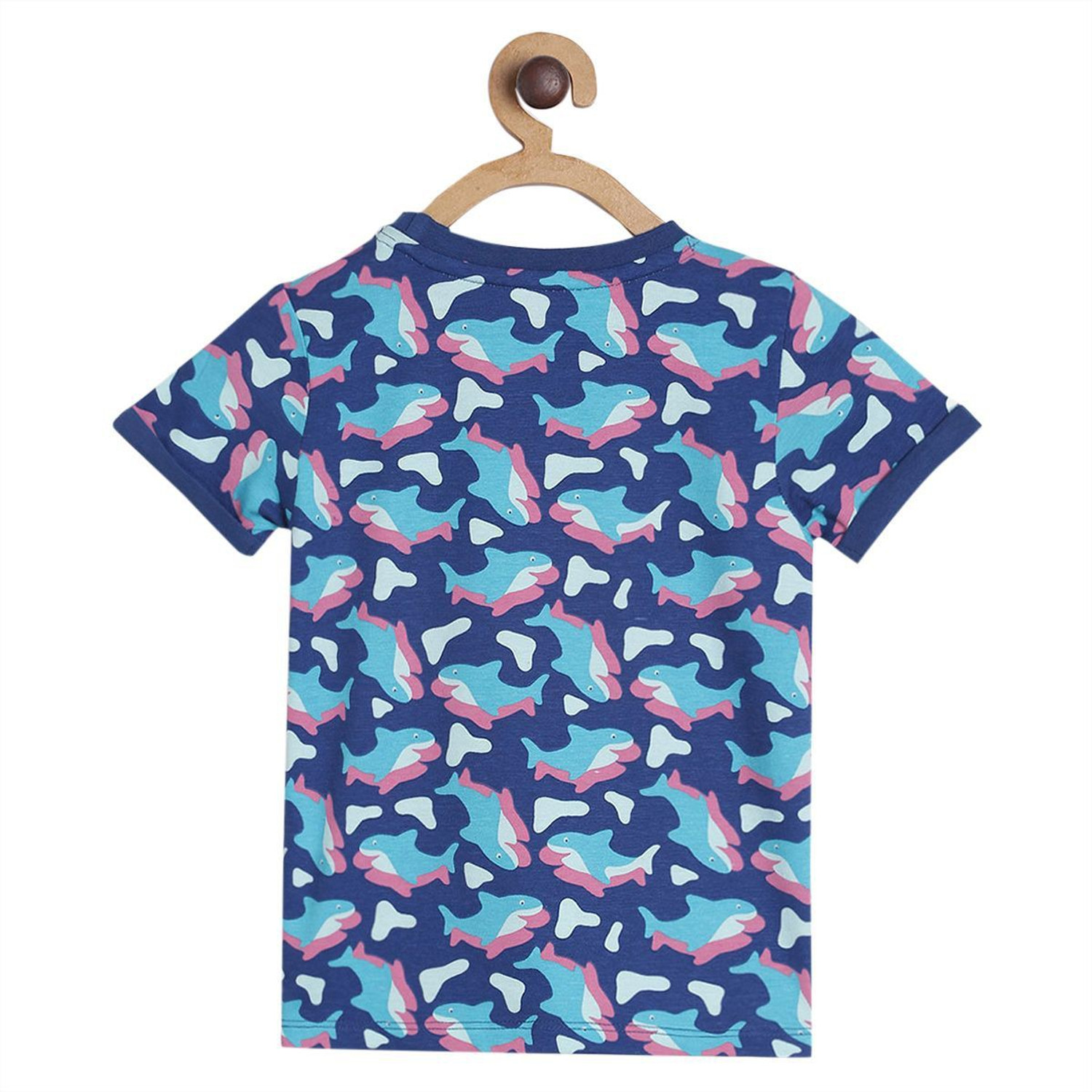 Image of MINI KLUB Baby Boys Printed Pure Cotton Regular T Shirt