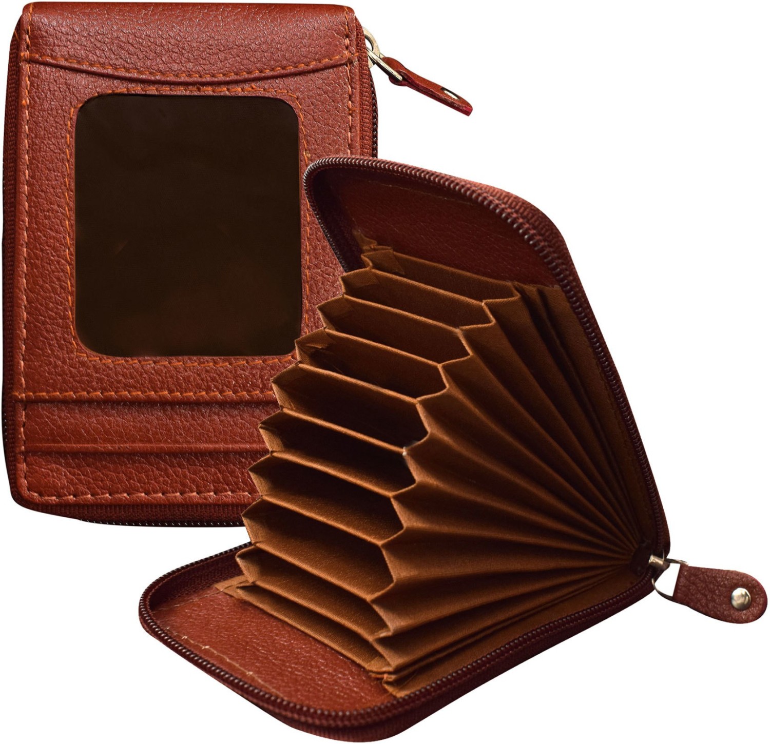  ABYS 100% Genuine Leather Men And Women Card Holder,Wallet  (Brown) 15 Card Holder - Business Card Book