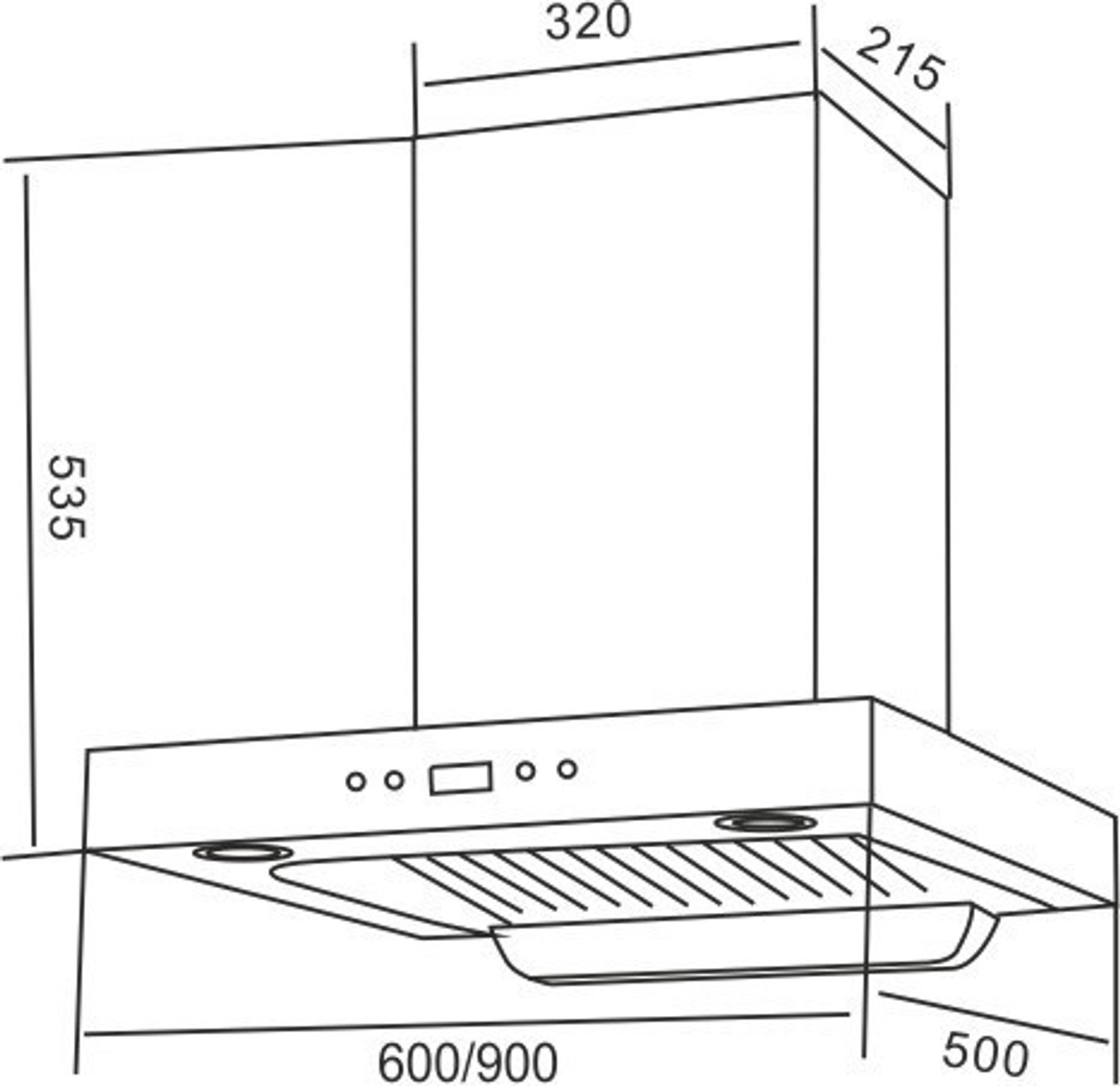 Image of Kaff LUMEX DHC-60 Auto Clean Wall Mounted Inox 1200 CMH Chimney