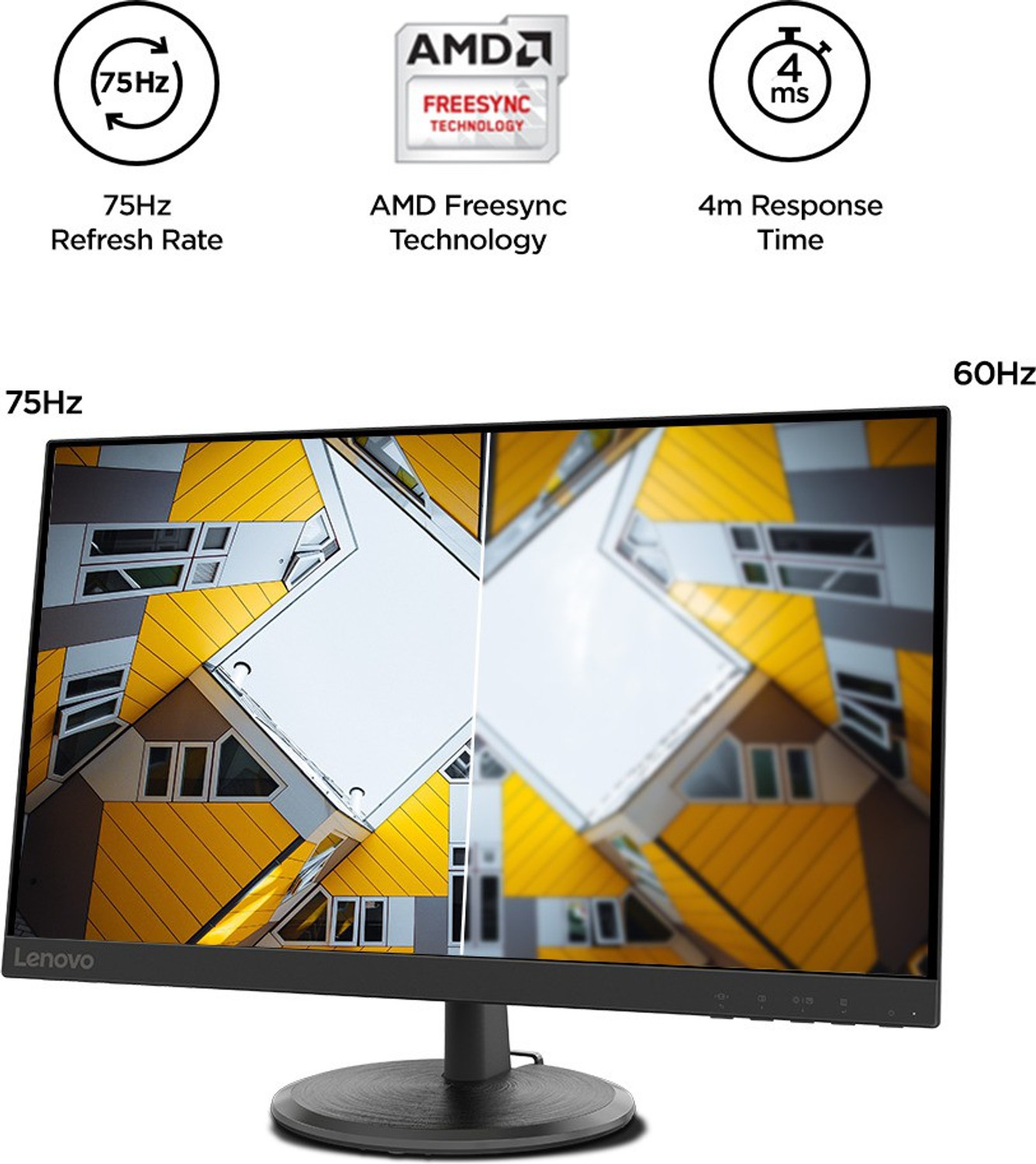 Image of Lenovo 68.58 cm (27 inch) Full HD VA Panel with TUV Eye Care Monitor (D27-40 /D27-30)