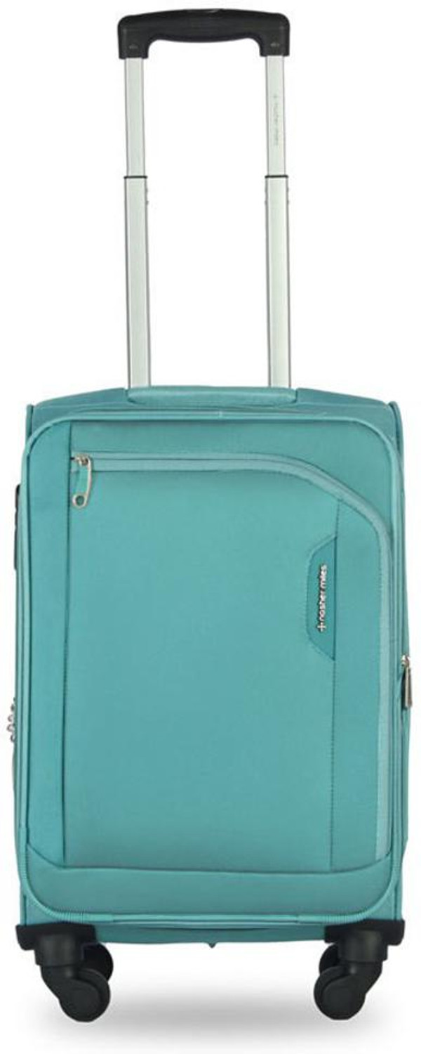 Image of NASHER MILES Dallas Expander soft-sided Polyester Cabin Luggage Cyan 20 inch |55cm Trolley bag Expandable Cabin Suitcase 4 Wheels - 20 inch