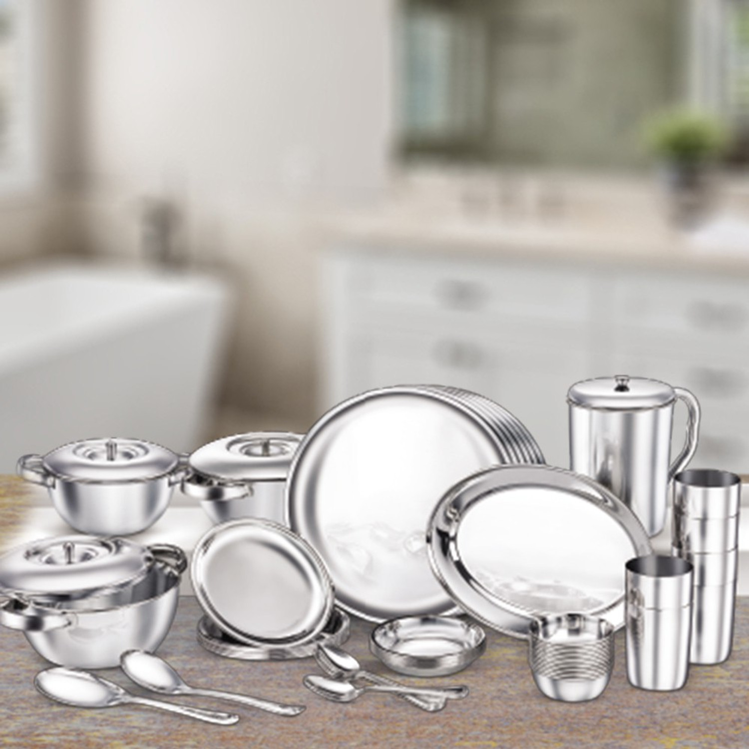 Image of Judge by TTK Prestige Pack of 51 Stainless Steel Dinner Set