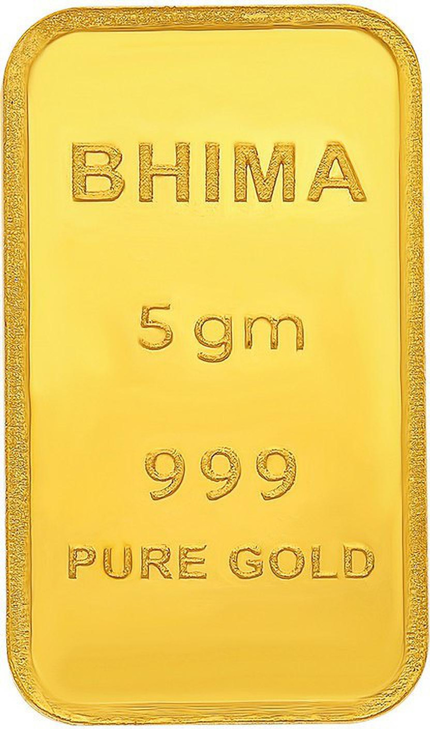 Image of Bhima Jewellers 24K 5 g Yellow Gold Bar 24 (999) K 5 g Gold Bar