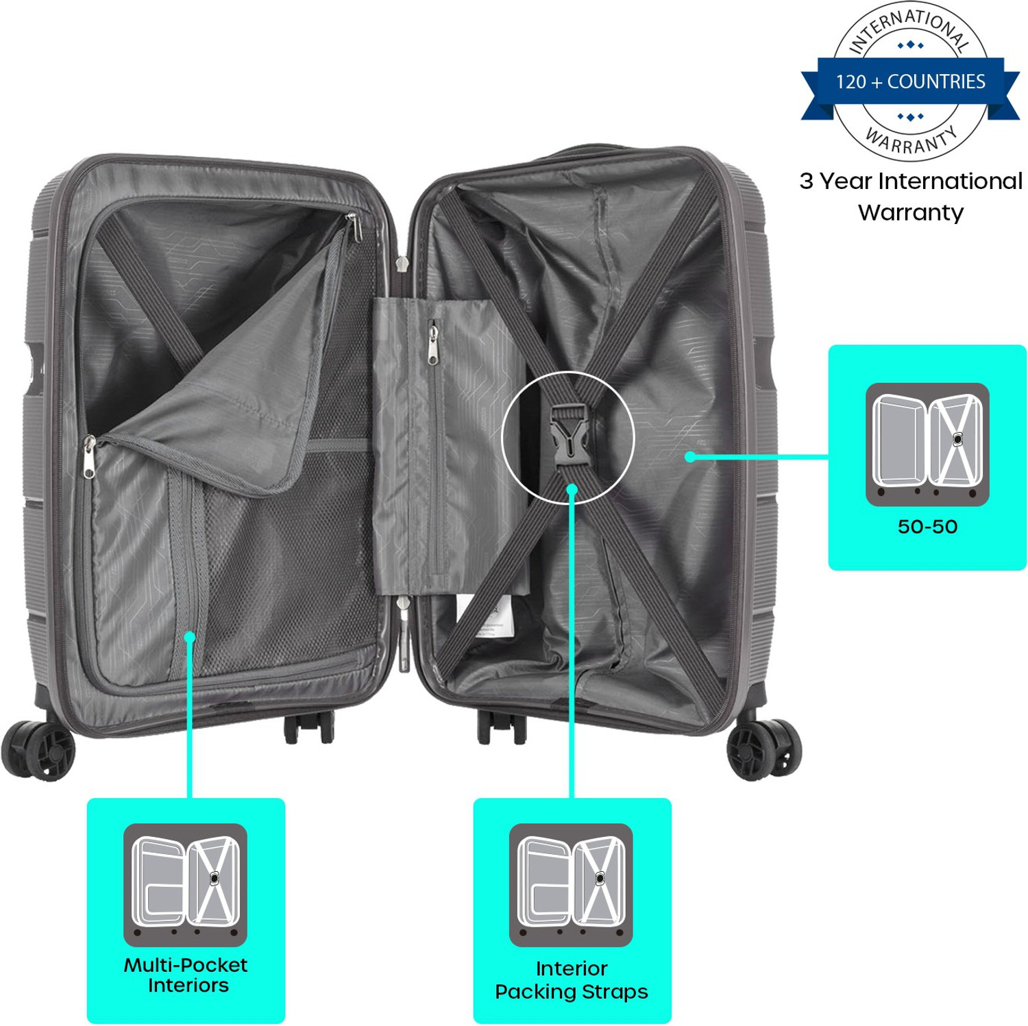 Image of AMERICAN TOURISTER LINEX 55 /20 TSA-TITANIUM Cabin Suitcase 4 Wheels - 22 inch