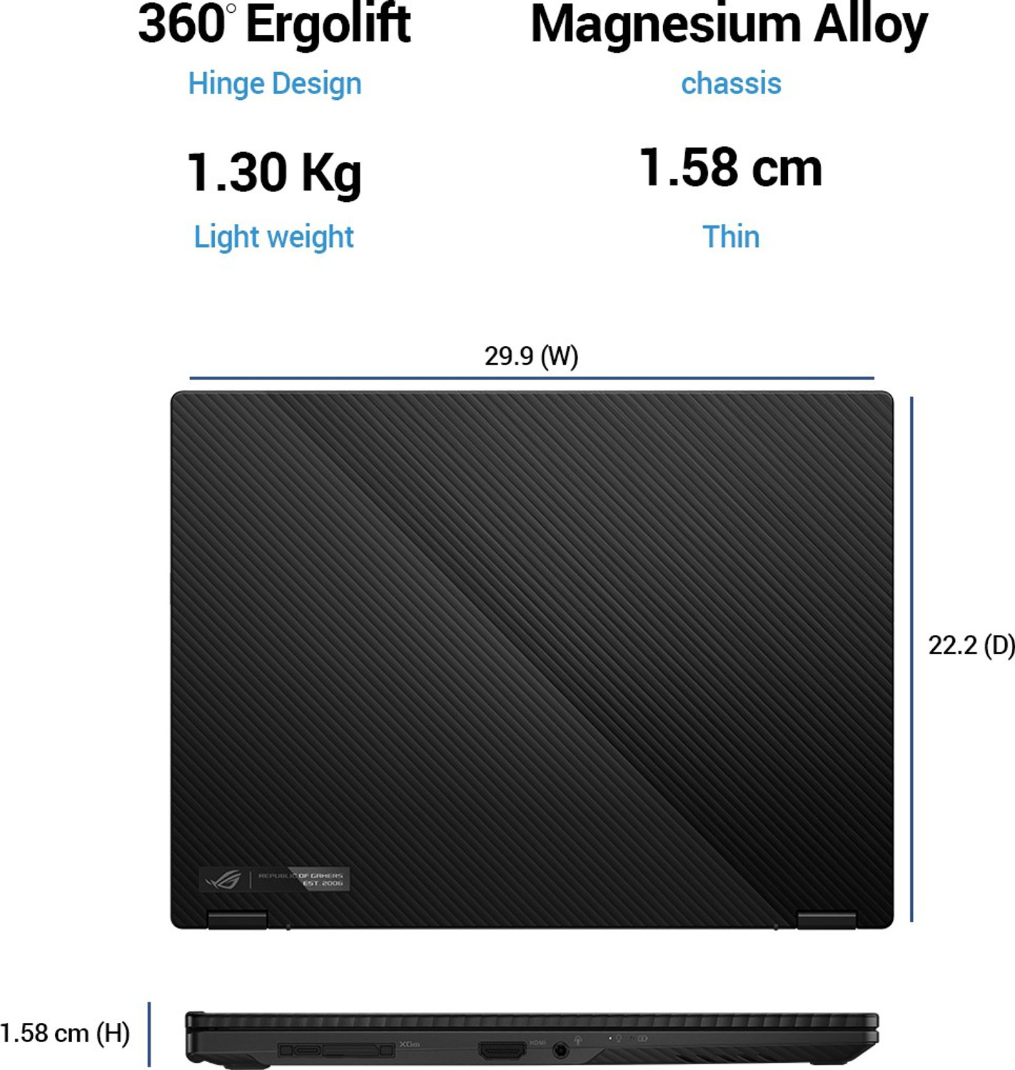 Image of ASUS ROG Flow X13 AMD Ryzen 9 Octa Core 5900HS - (32 GB /1 TB SSD /Windows 10 Home /4 GB Graphics /NVIDIA GeForce RTX 3050 Ti /60 Hz) GV301QE-K5152TS 2 in 1 Gaming Laptop