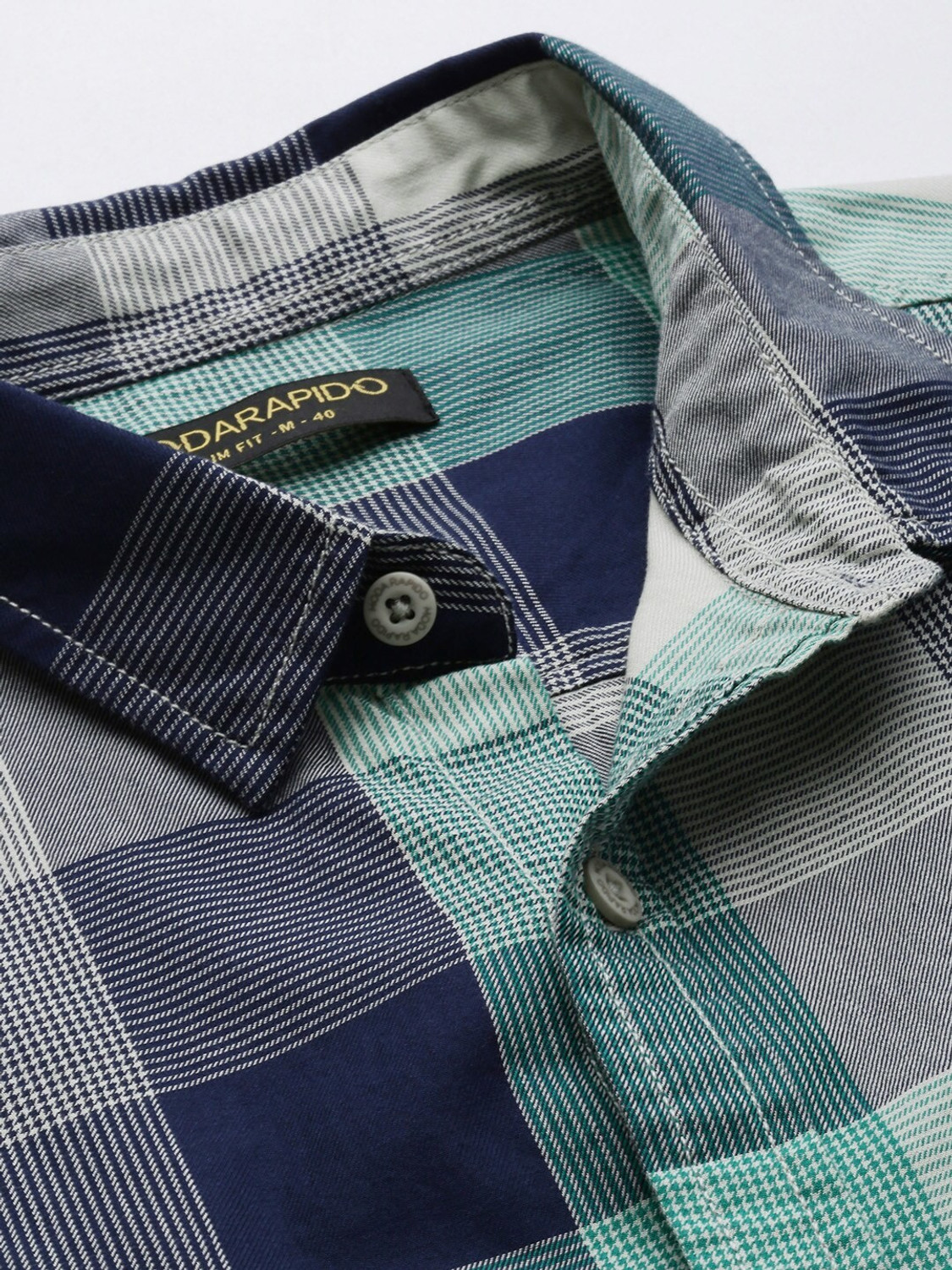 Image of Moda Rapido Men Checkered Casual Dark Blue Shirt