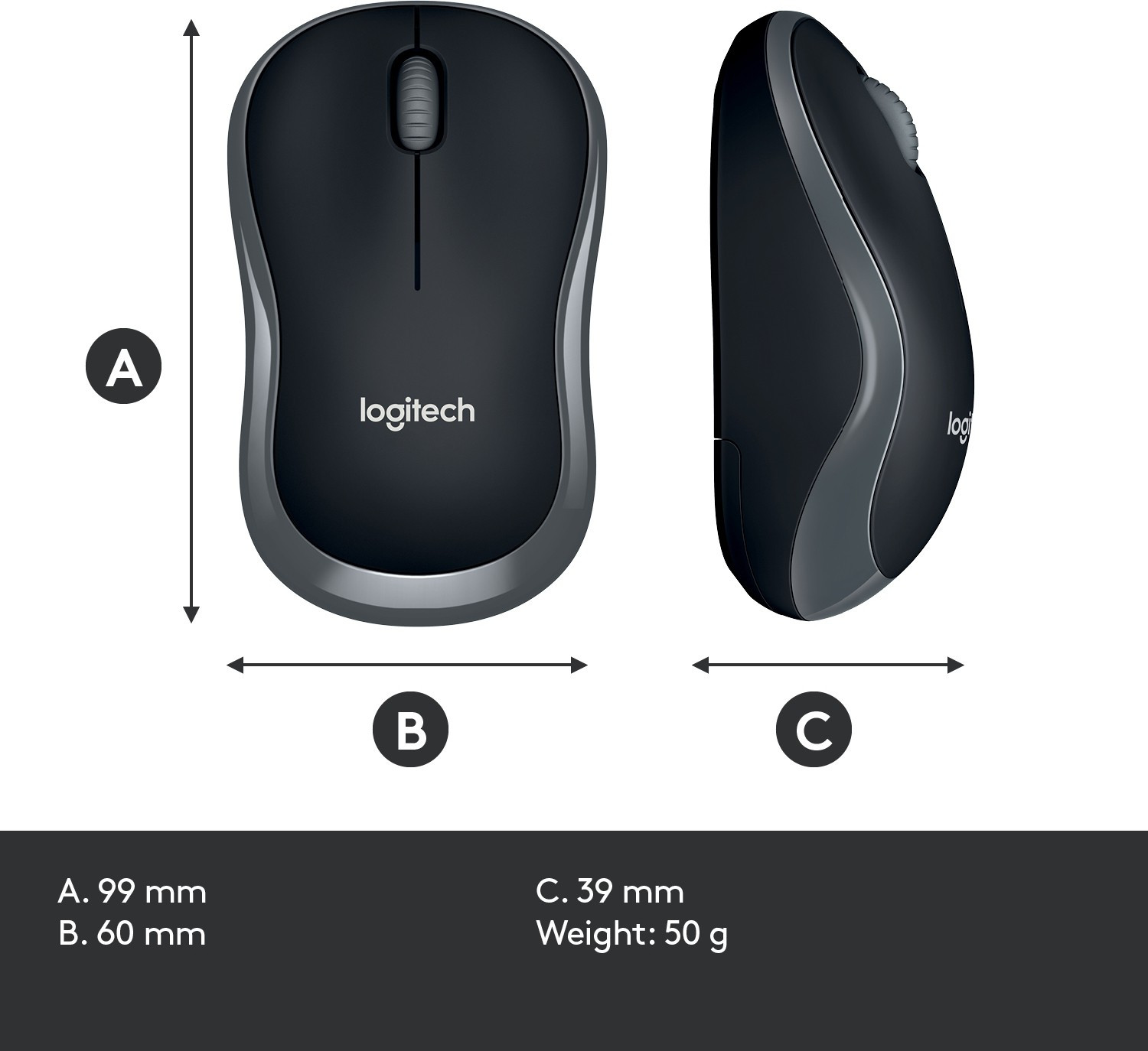 Image of Logitech B175 Ambidextrous Optical Mouse Optical Tracking, 12-Months Battery Life, Ambidextrous