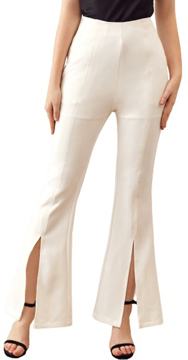 Image of KOTTY Regular Fit Women White Trousers