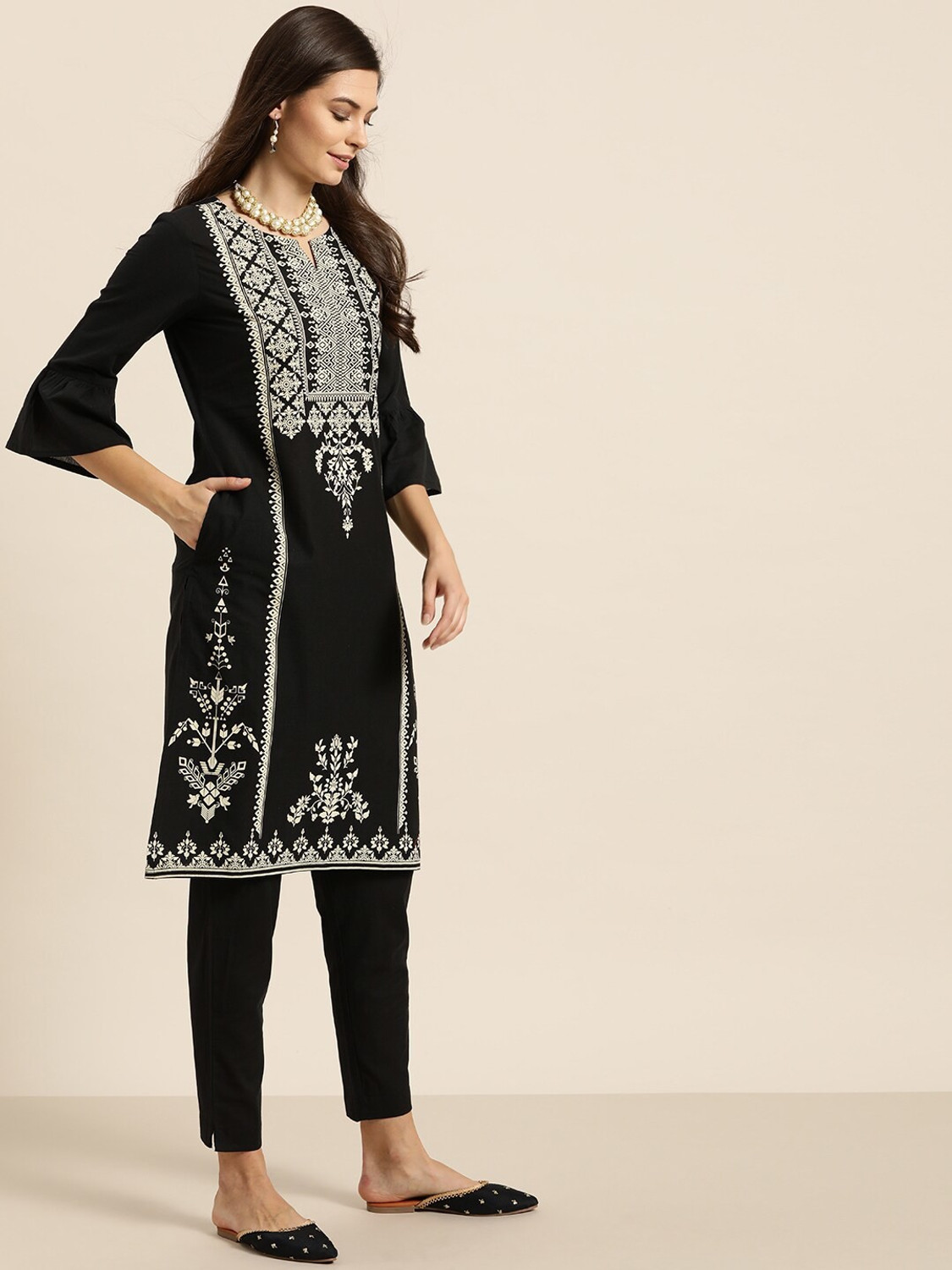 Sangria black kurta outlet