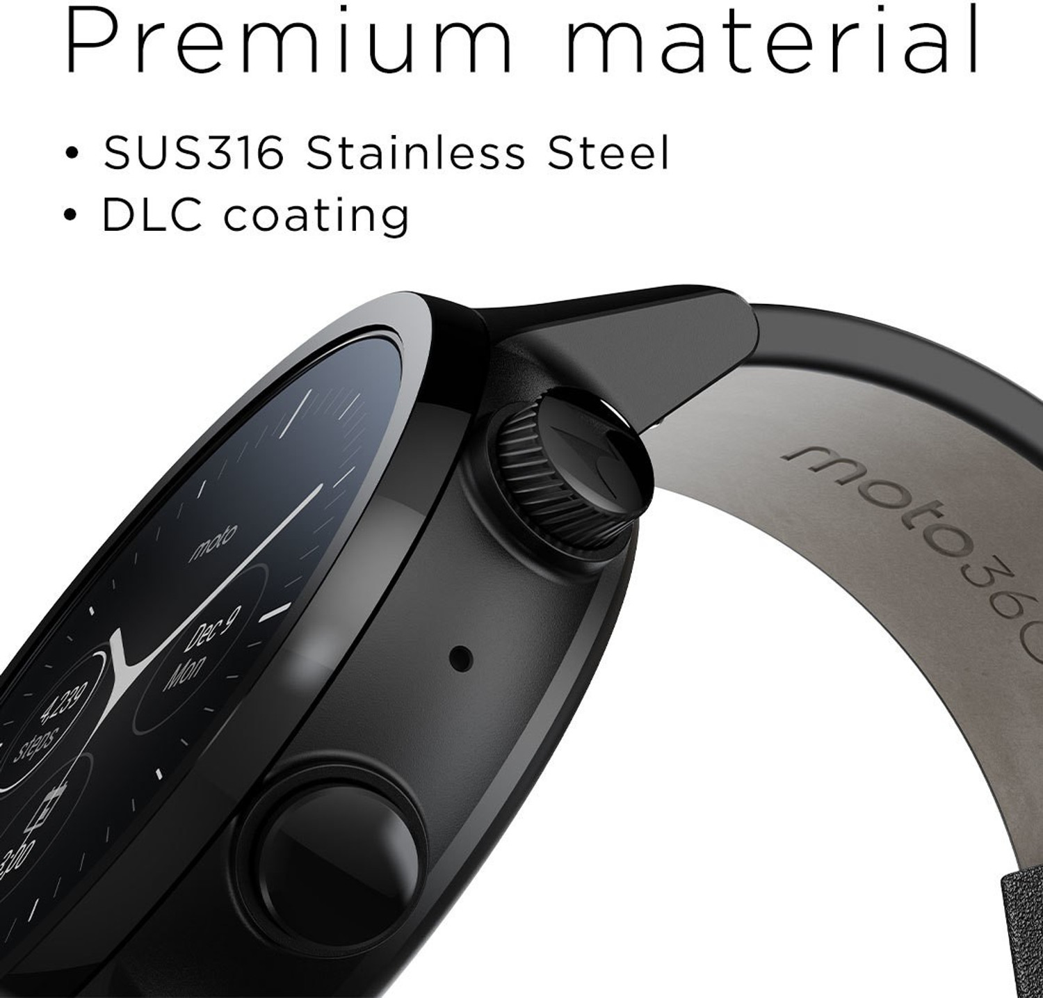 Image of MOTOROLA Moto 360 (3rd Gen) Smartwatch (Black Strap, Regular)