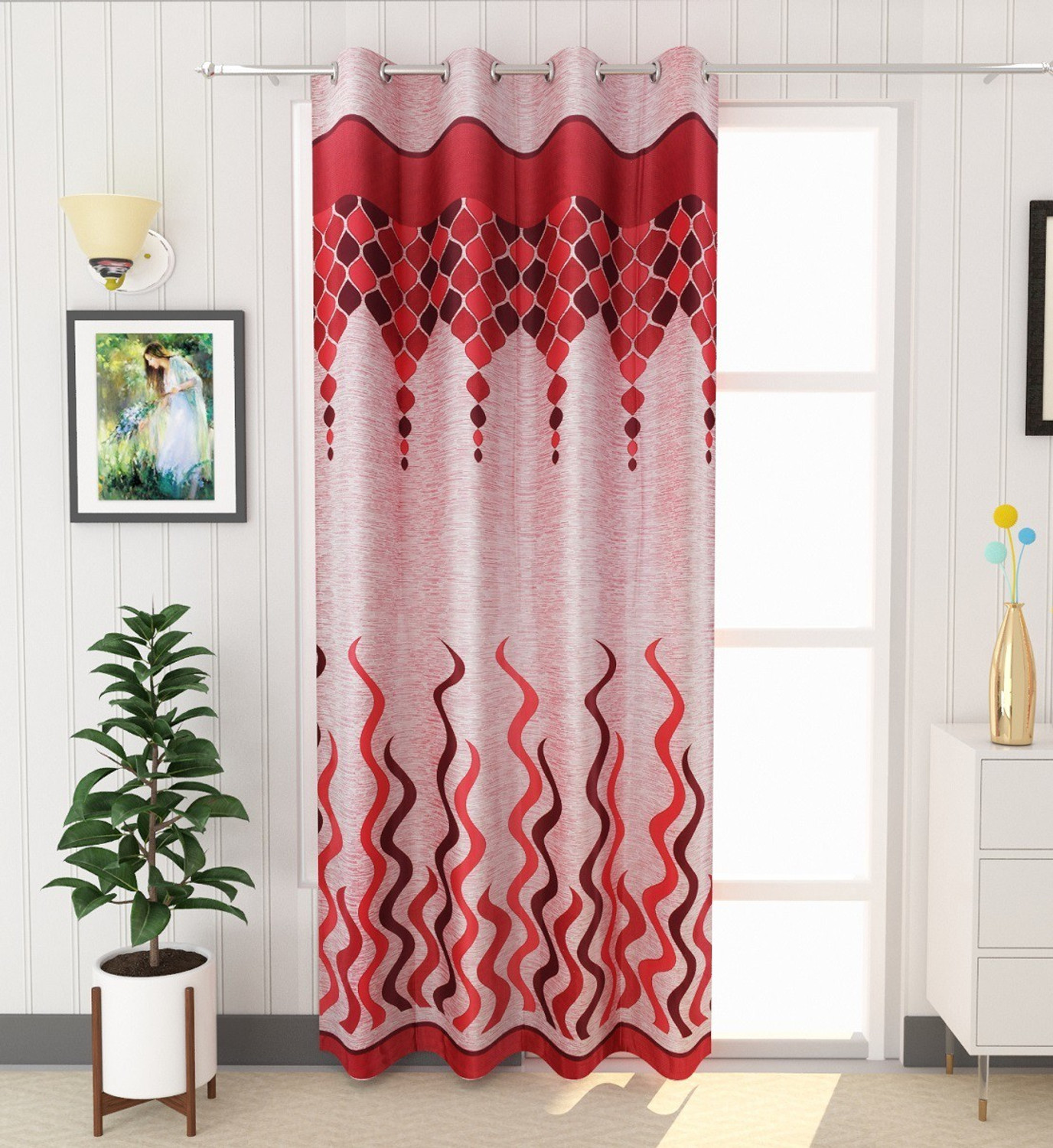 Image of Flipkart SmartBuy 210 cm (7 ft) Door Polyester Semi Transparent Curtain Single Curtain