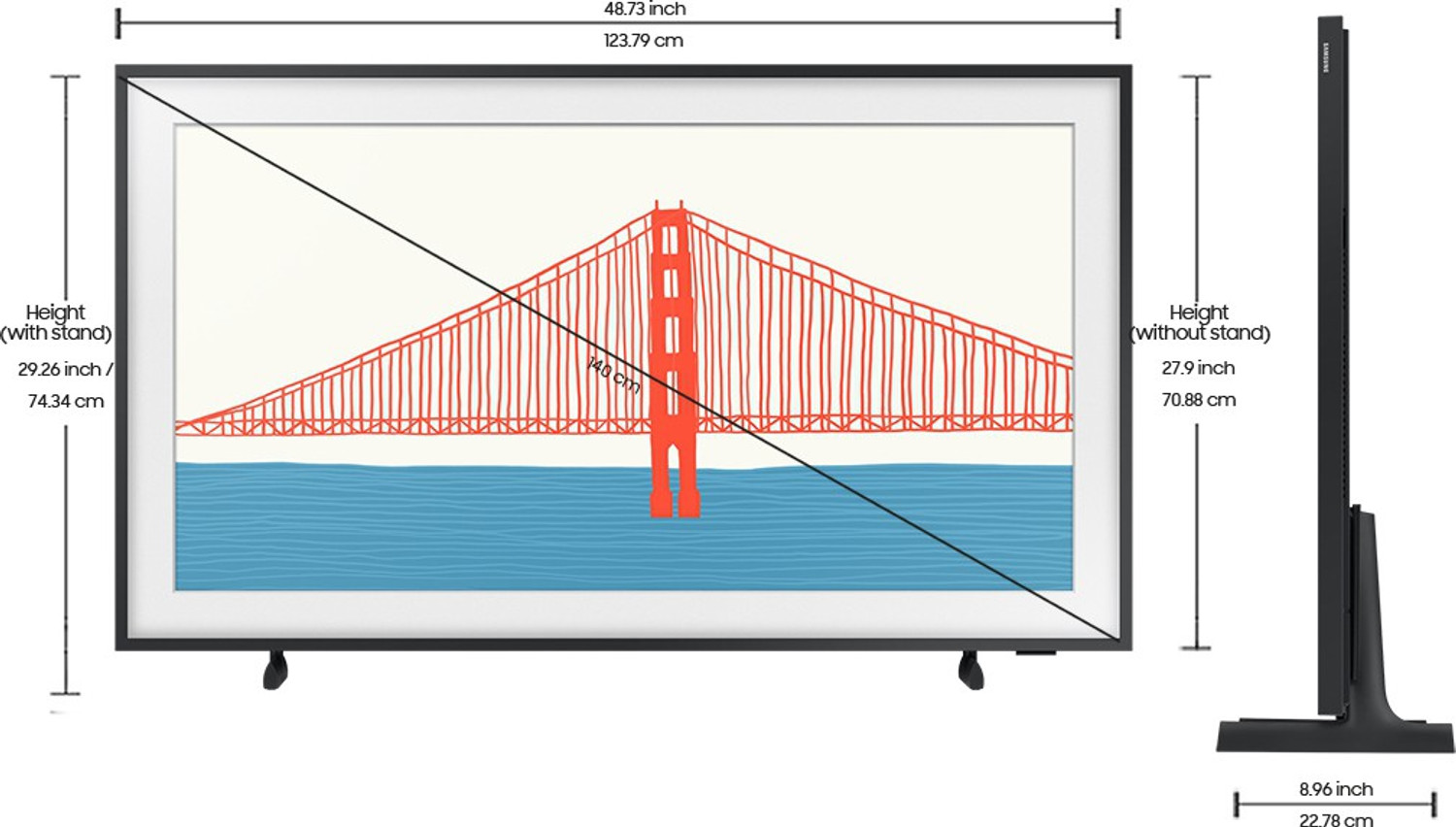 Image of Samsung The Frame 2021 Series 138 cm (55 inch) QLED Ultra HD (4K) Smart Tizen TV (QA55LS03AAKLXL)