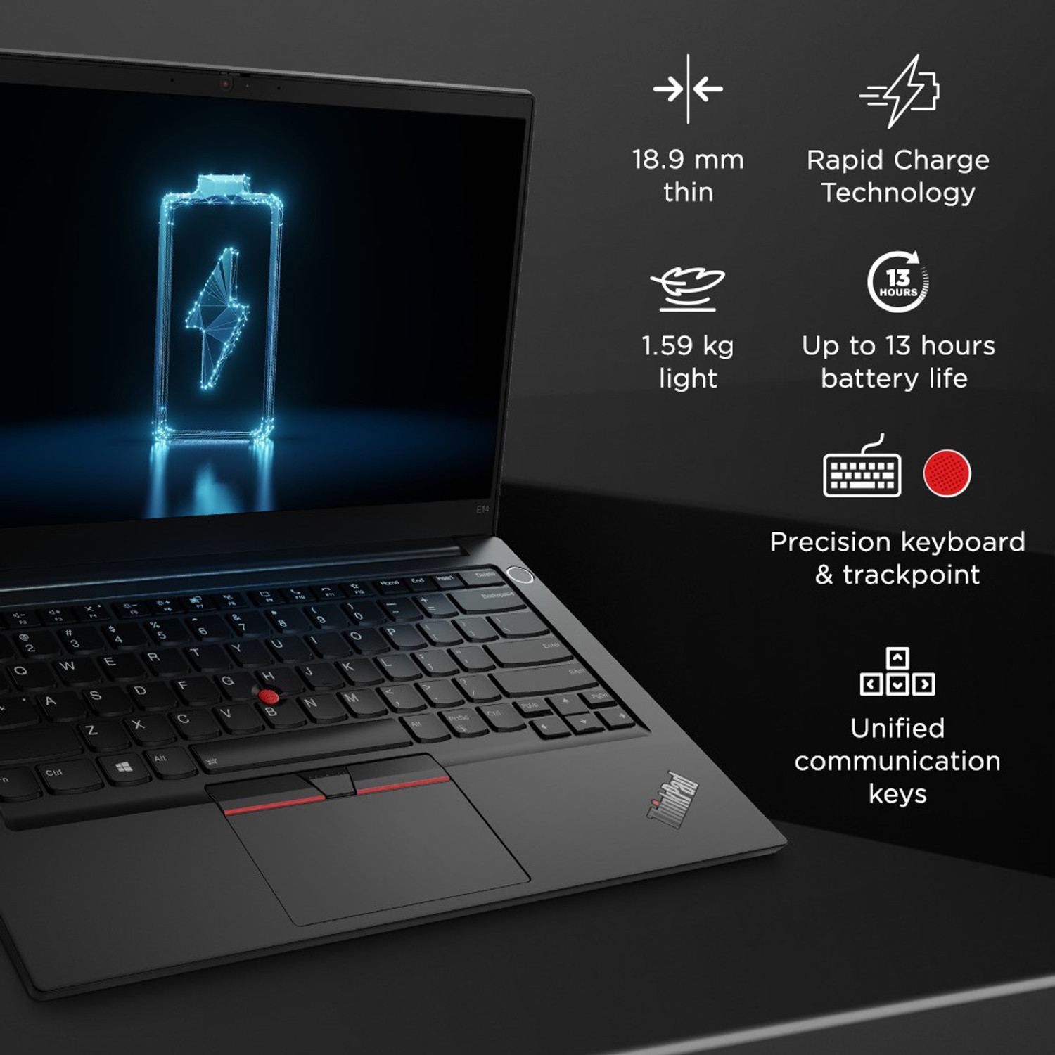 Image of Lenovo ThinkPad E14 Gen2 AMD Ryzen 5 Hexa Core 5th Gen 4650U - (8 GB /256 GB SSD /Windows 10 Home) E14 Laptop