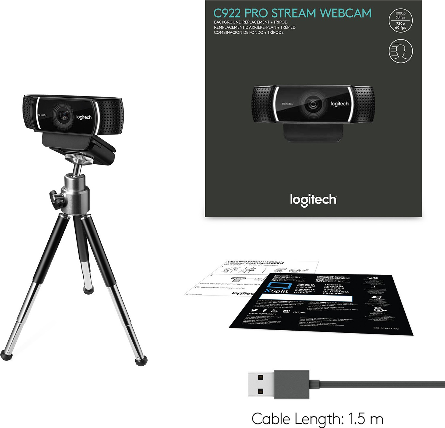 Image of Logitech C922 Pro 0 MP HD Webcam with Built-In Microphone USB Connectivity