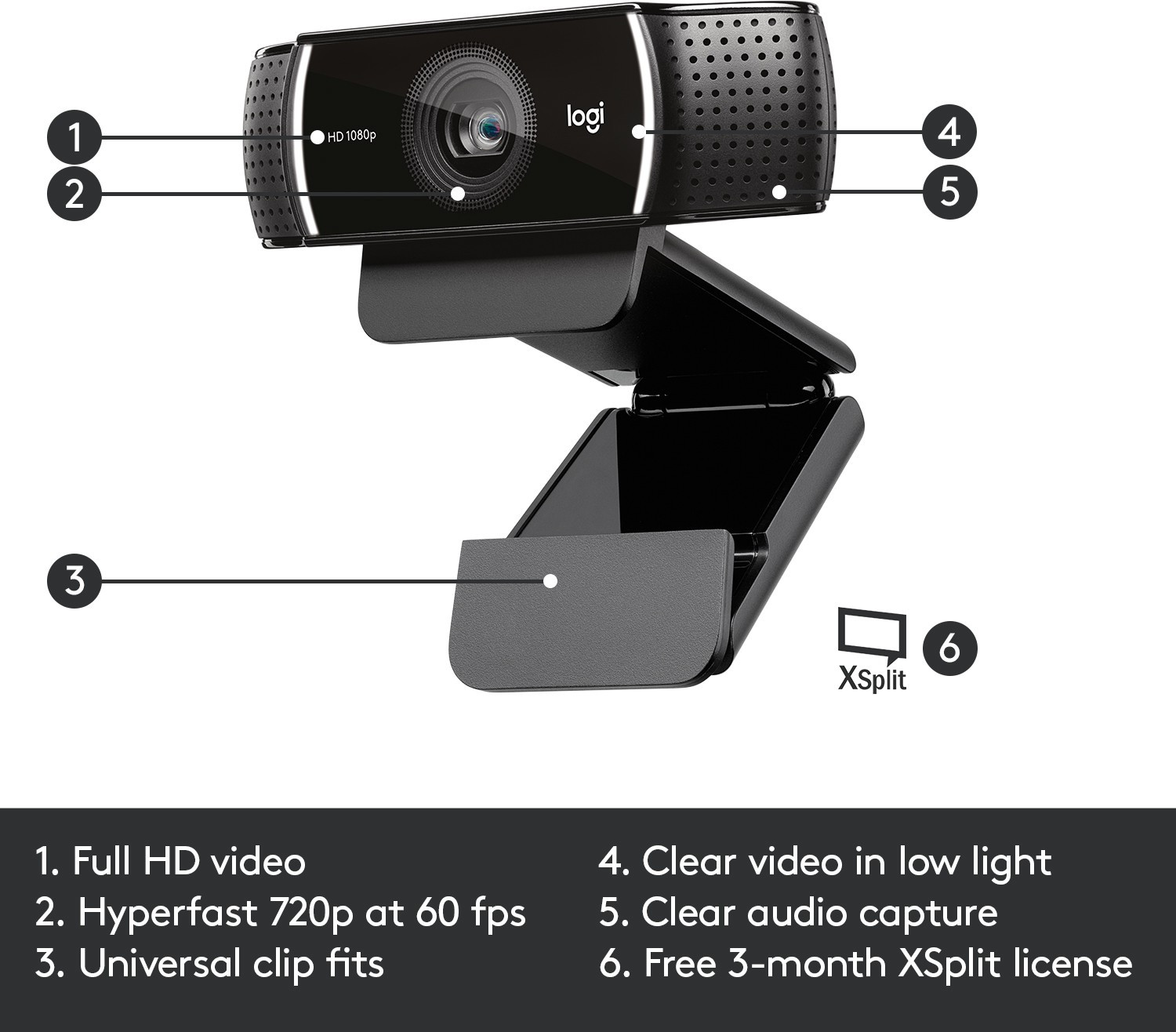 Image of Logitech C922 Pro 0 MP HD Webcam with Built-In Microphone USB Connectivity