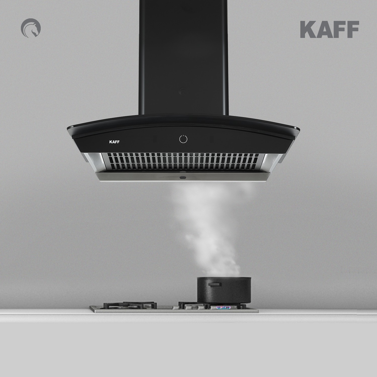 Image of Kaff Rosett DHC 60 Filterless Auto Clean Wall Mounted Black 1180 CMH Chimney