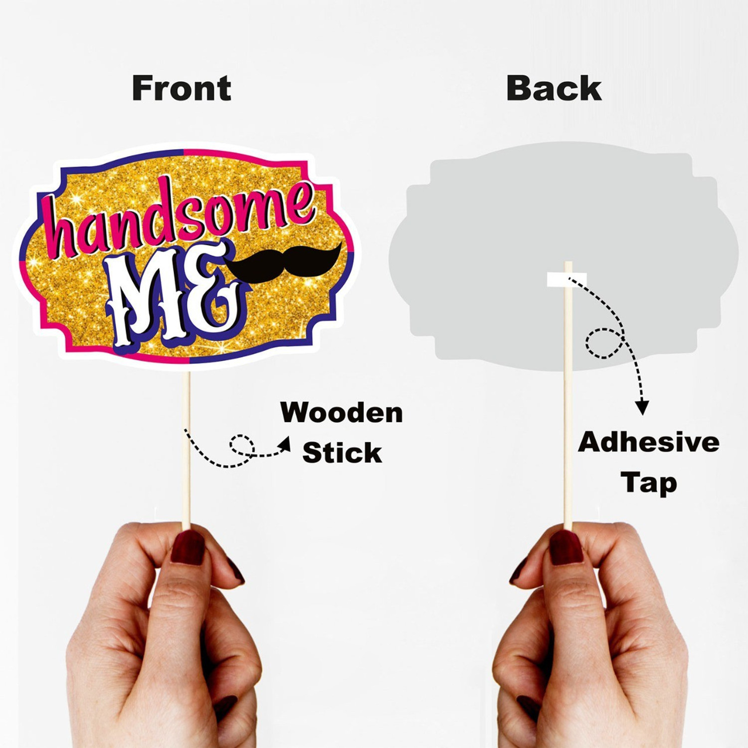 Image of SYGA Family Photo Booth All Occasion Function Party Props Indian Baby Shower Festival Props for Family Wedding /Anniversary / Haldi / Reception / Birthday Party / Reunion / Get-Together / Sangeet-30Pcs Photo Booth Board