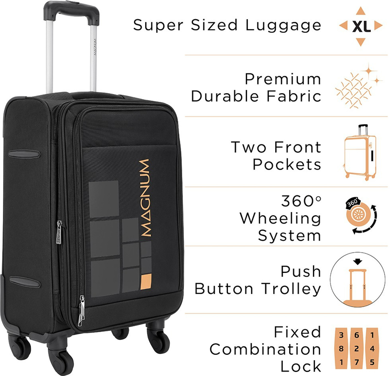 Image of Safari STORM Set of 3 (Small 27cm | Medium 59cm | Large 81cm) 4W Expandable Check-in Suitcase 4 Wheels - 31 inch