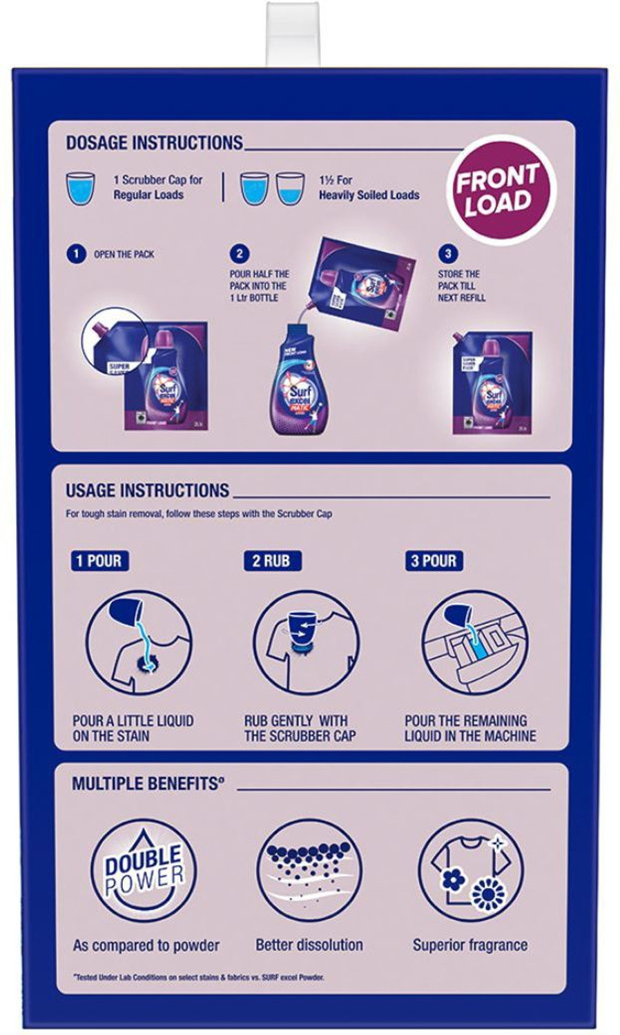 Image of Surf excel Matic Liquid Detergent Front Load 2+2 ltr Carton Liquid Detergent