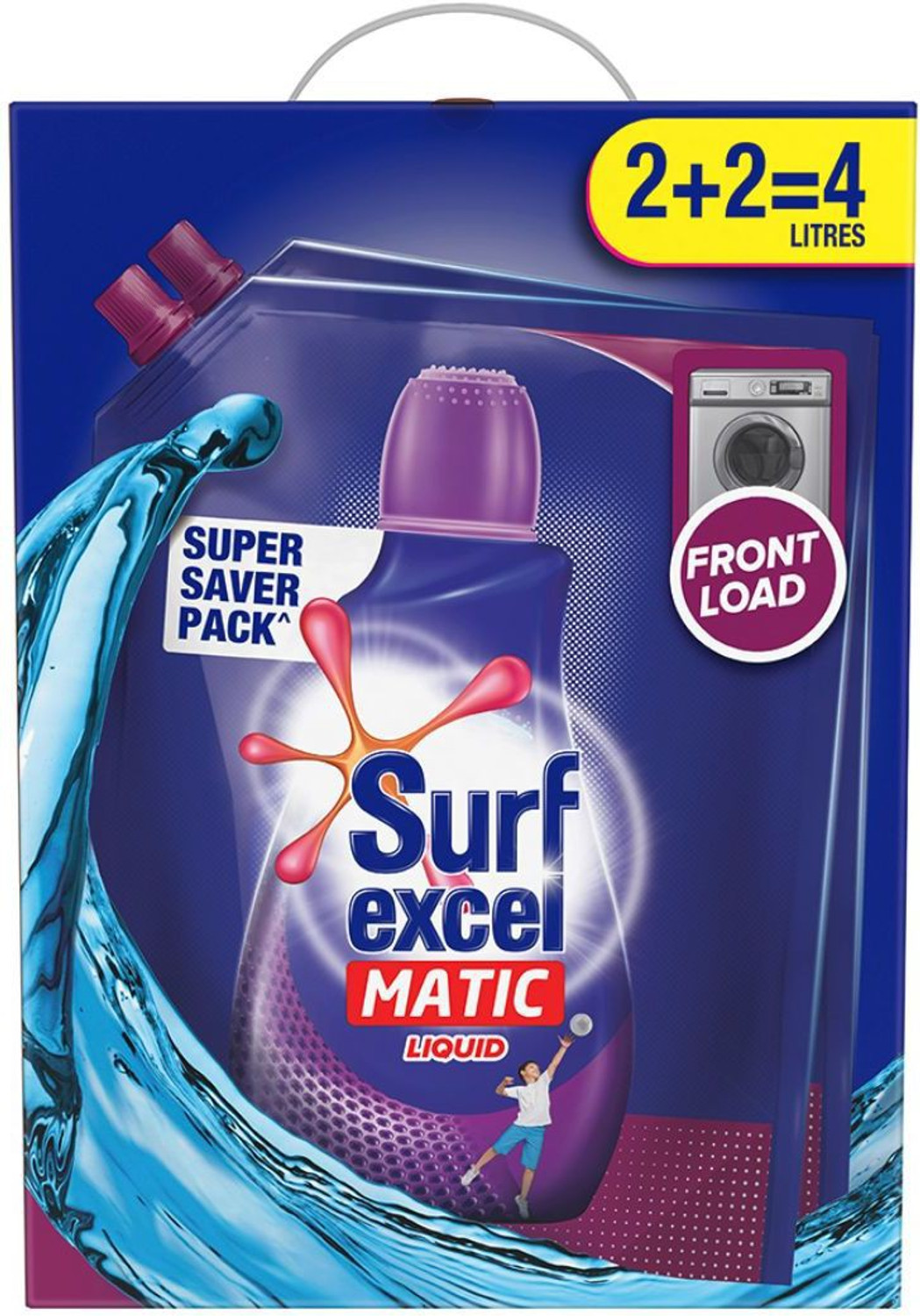Image of Surf excel Matic Liquid Detergent Front Load 2+2 ltr Carton Liquid Detergent