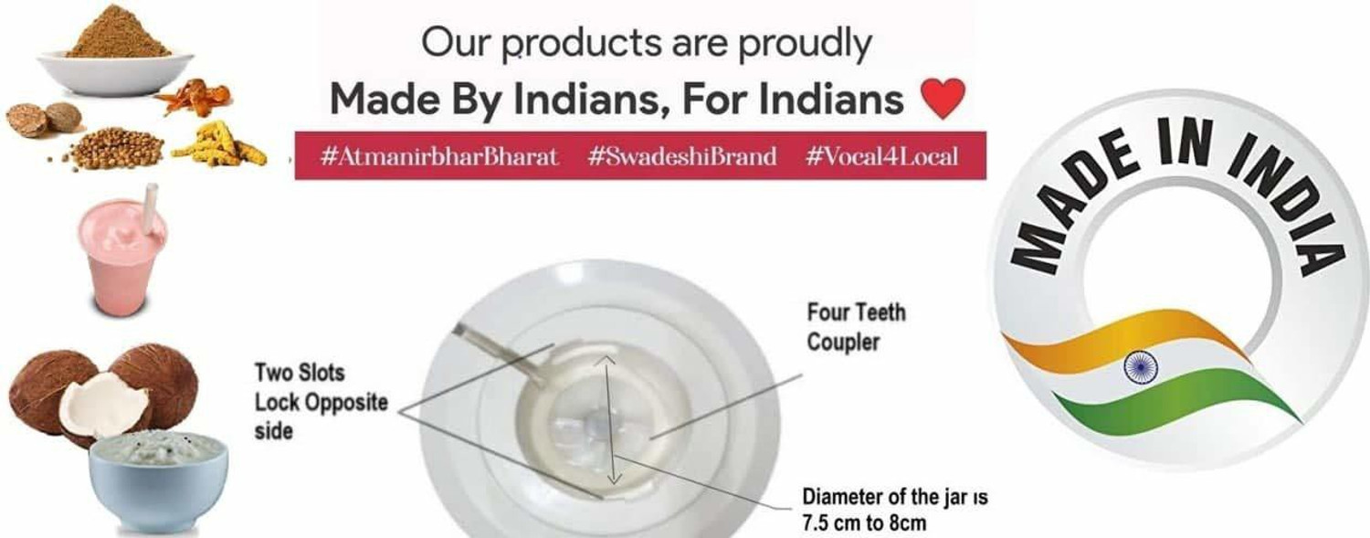 Image of Silentpowersunmeet Nexon 3 Steel Jars (1 Wet Jar, 1 Dry Jar and 1 Chutney Jar) EP11 1000 Mixer Grinder (3 Jars, Yellow)