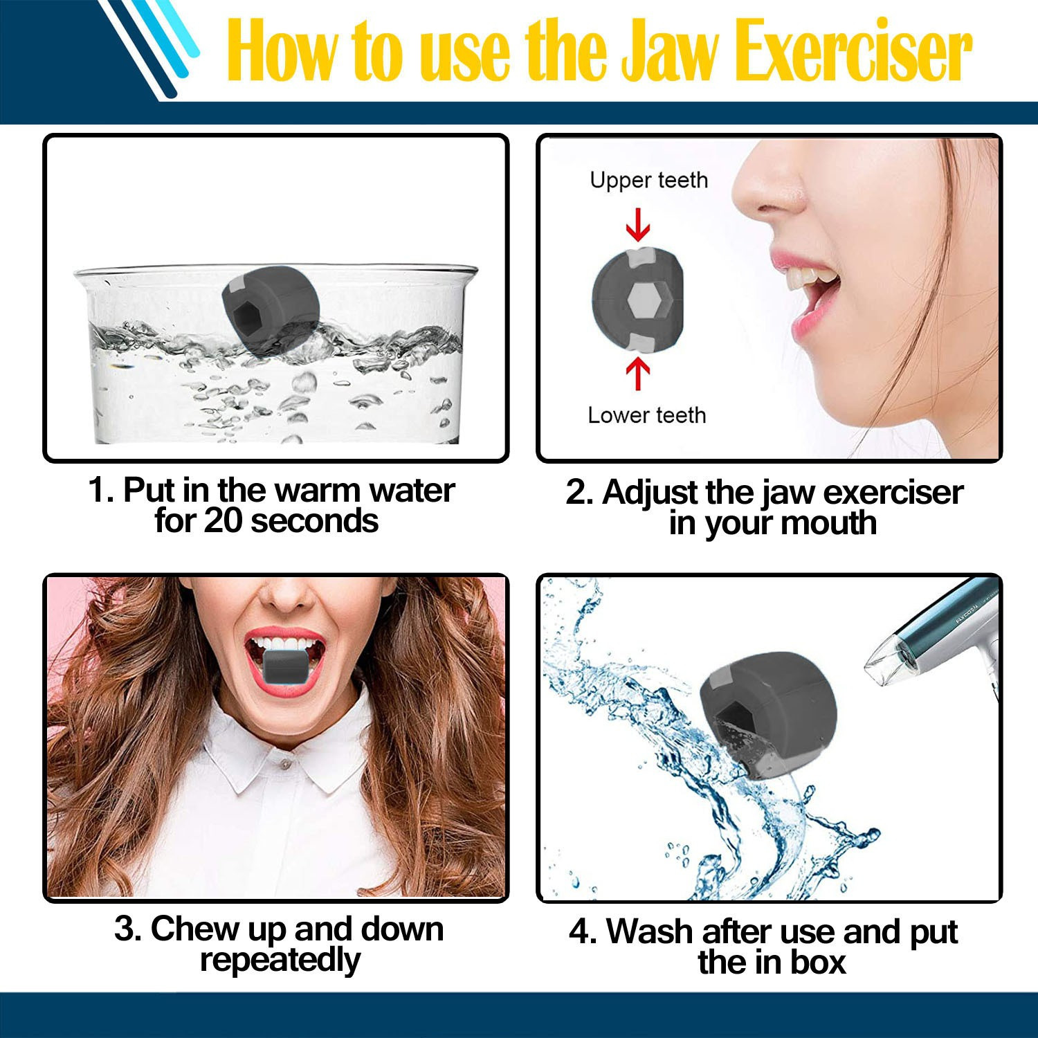 Image of tekme Jaw exerciser for Intermediate 40-LBS define your jawline, Slim & tone your face, Look younger & healthier with Neck rope Jawline(With Accessories) Massager