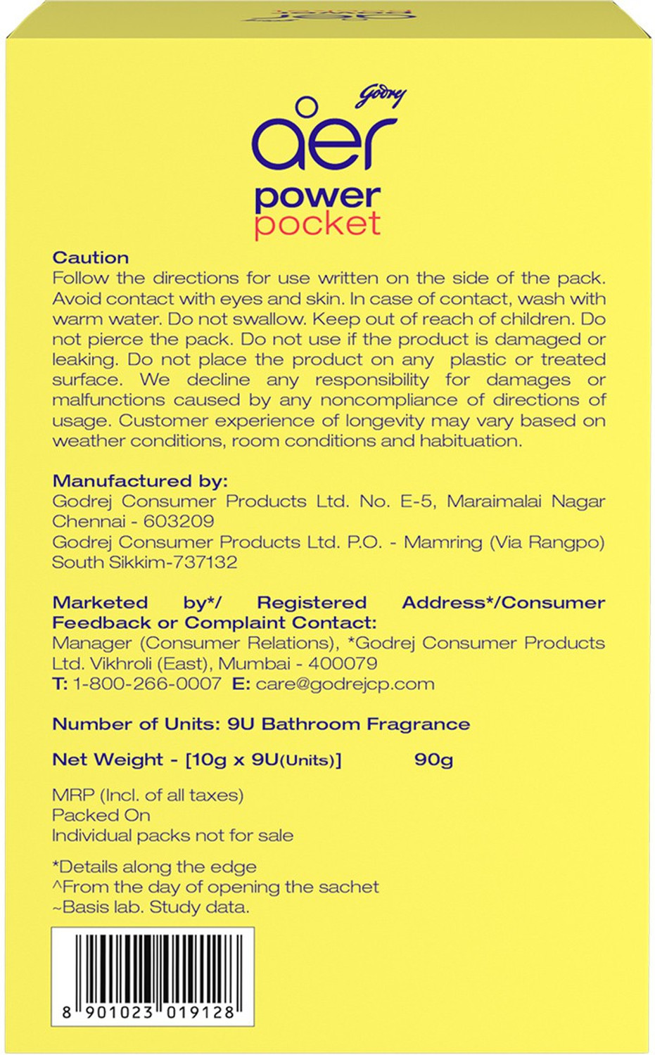 Image of Godrej Aer Power Pocket Assorted Fragrance Blocks Pocket, Bathroom Air Fragrance Pack of 9