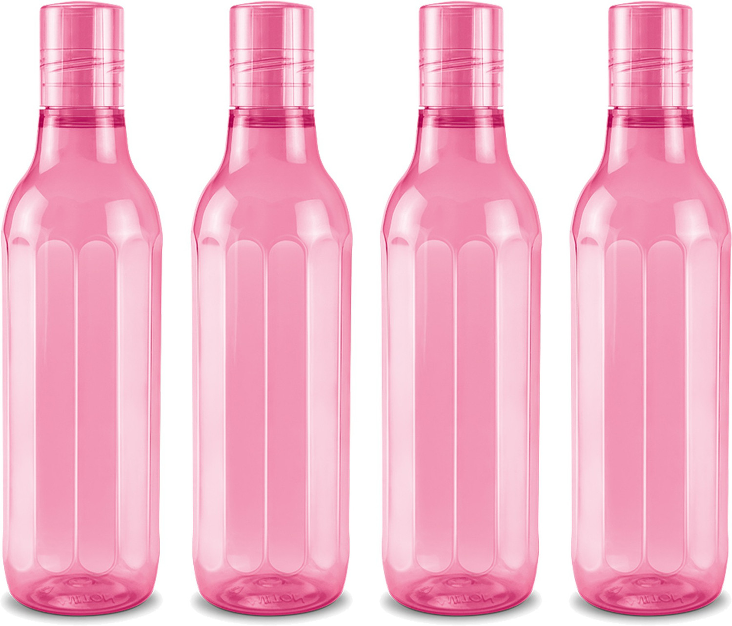 Image of MILTON Prism 1000 Pet Water Bottle, Set of 4, 1 Litre Each, Pink 1000 ml Plastic Bottle