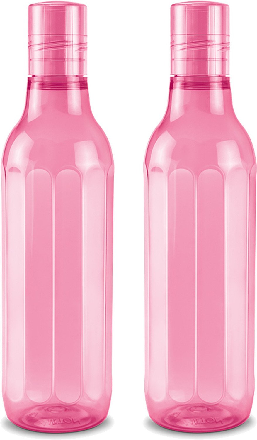 Image of MILTON Prism 1000 Pet Water Bottle, Set of 2, 1 Litre Each, Pink 1000 ml Plastic Bottle