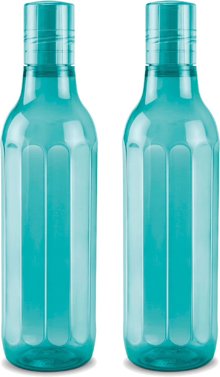 Image of MILTON Prism 1000 Pet Water Bottle, Set of 2, 1 Litre Each, Green 1000 ml Plastic Bottle