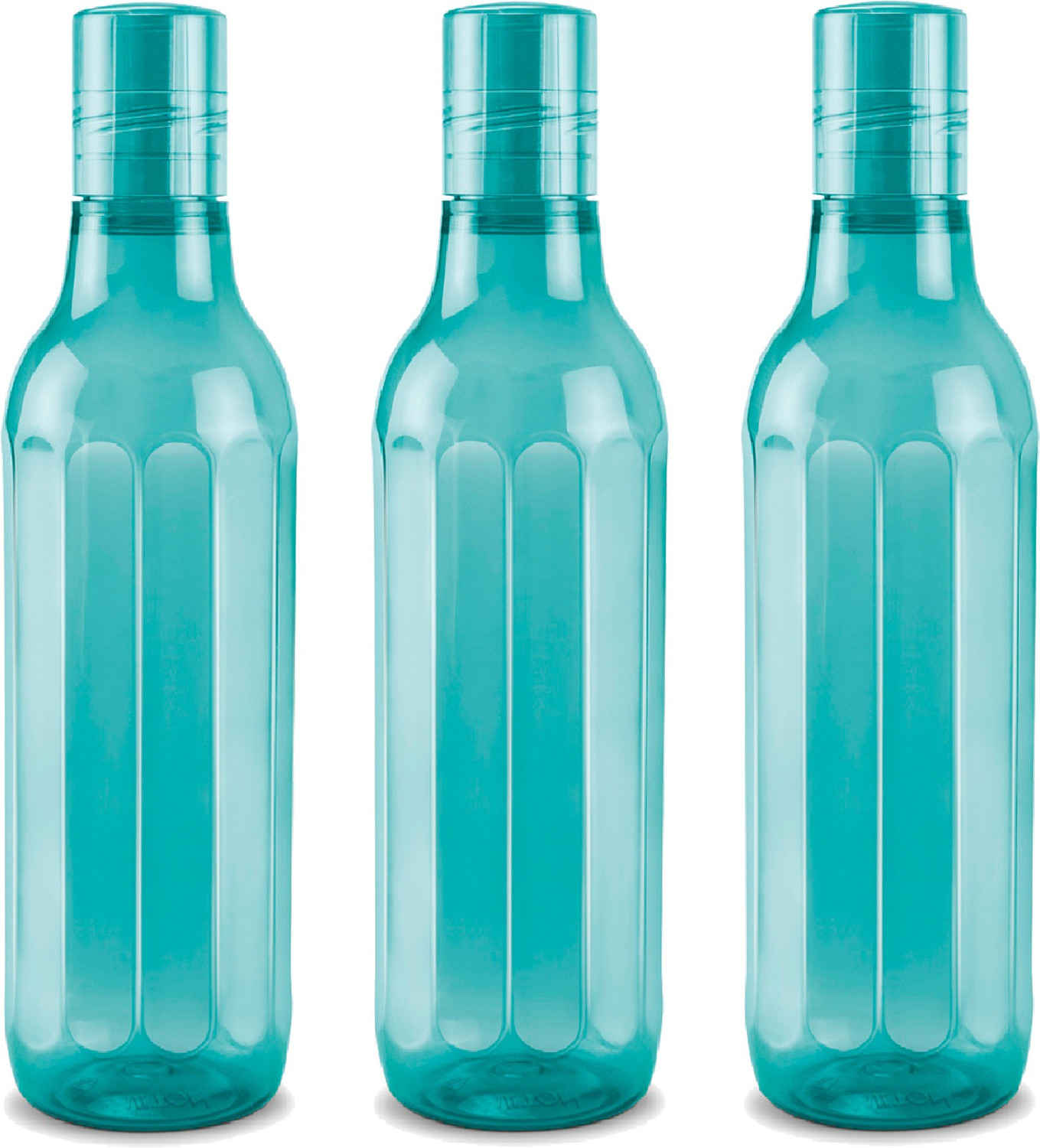 Image of MILTON Prism 1000 Pet Water Bottle, Set of 3, 1 Litre Each, Green 1000 ml Plastic Bottle